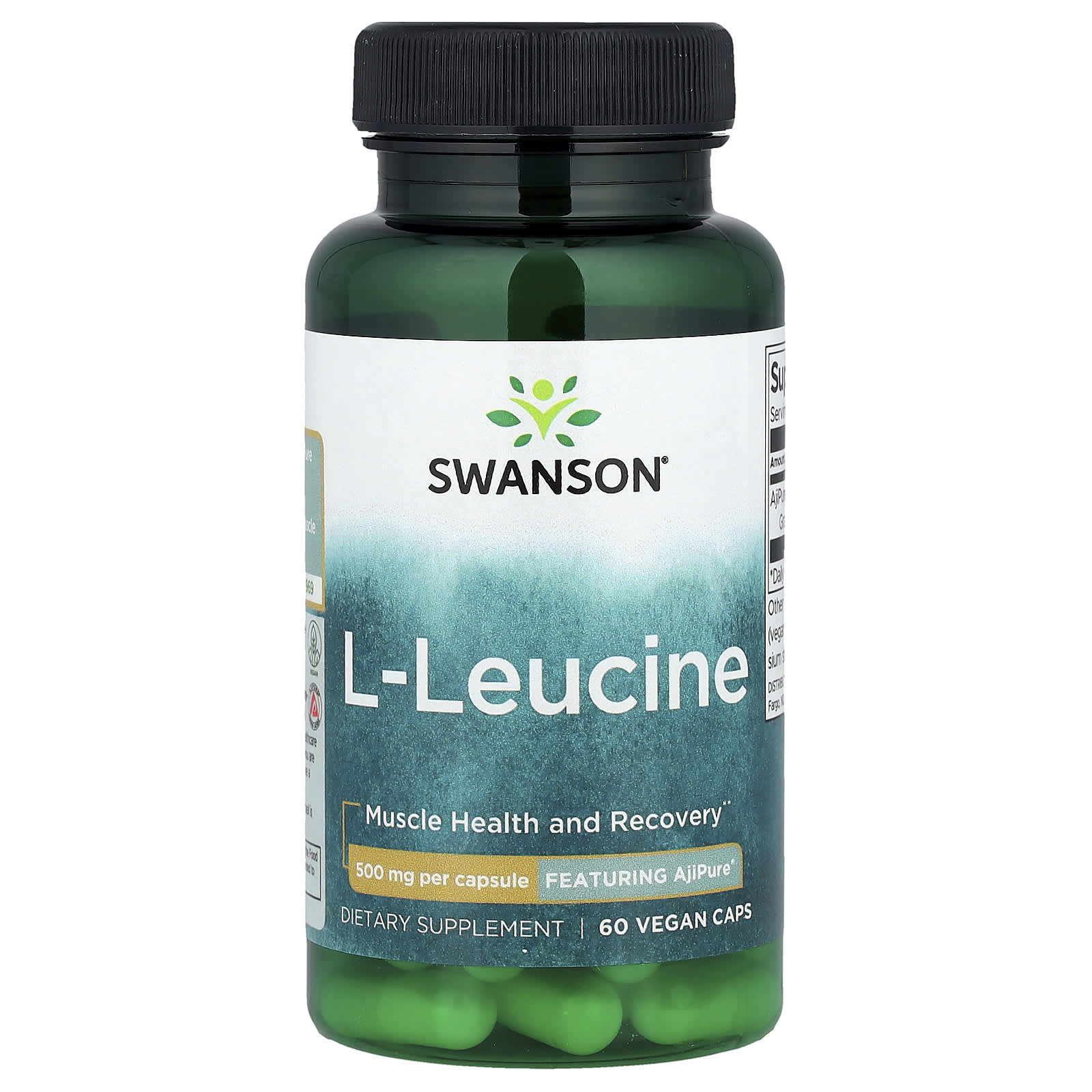 Swanson L-Leucine 60 veggie kapslar framsida