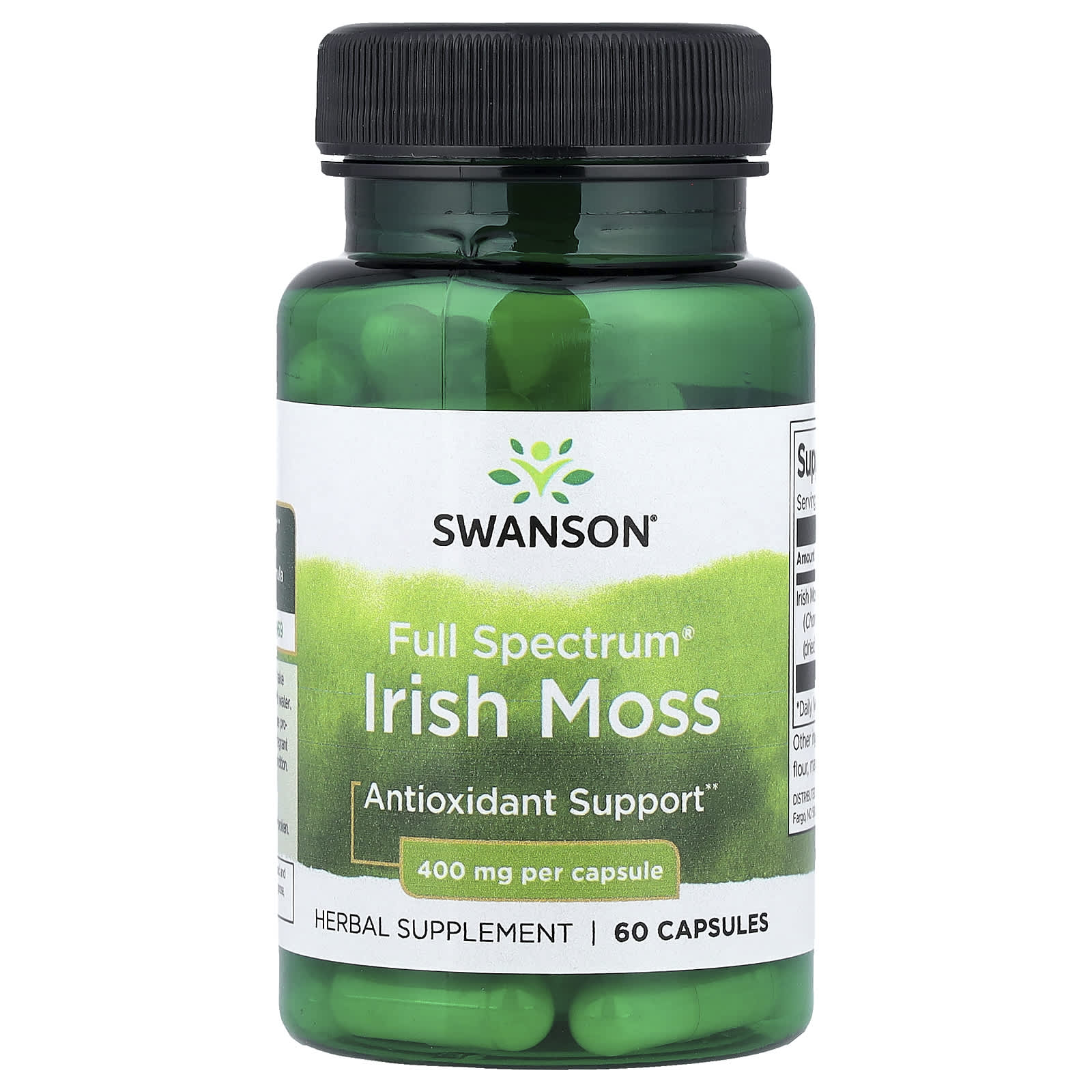Full Spectrum Irish Moss baksida med näringsfakta