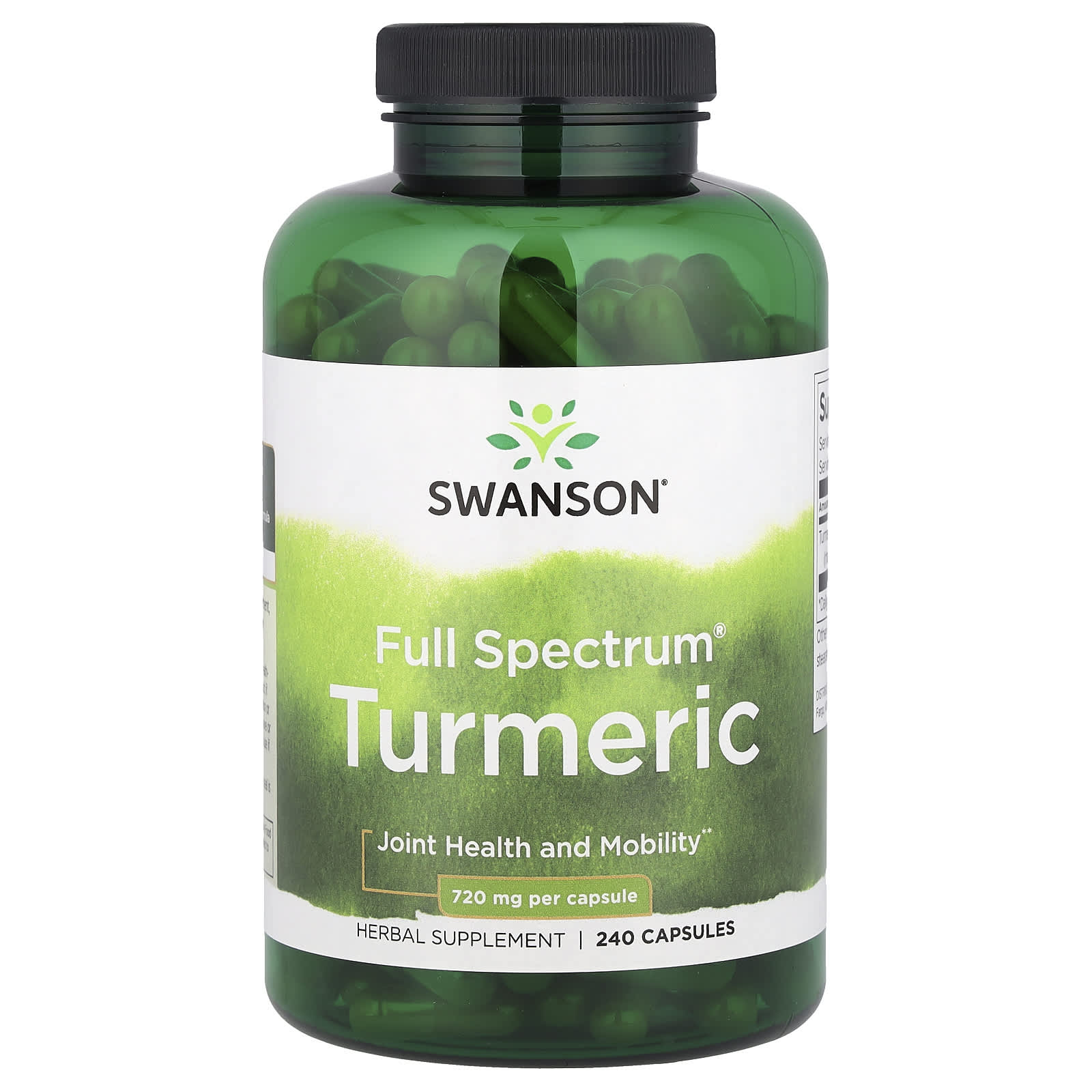 Turmeric 720 mg näringsfakta etikett