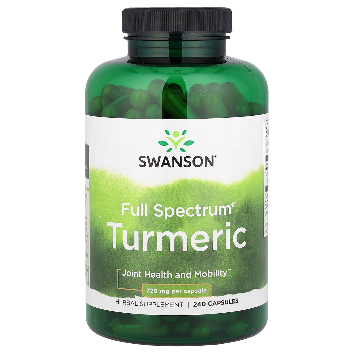 Turmeric 720 mg näringsfakta etikett