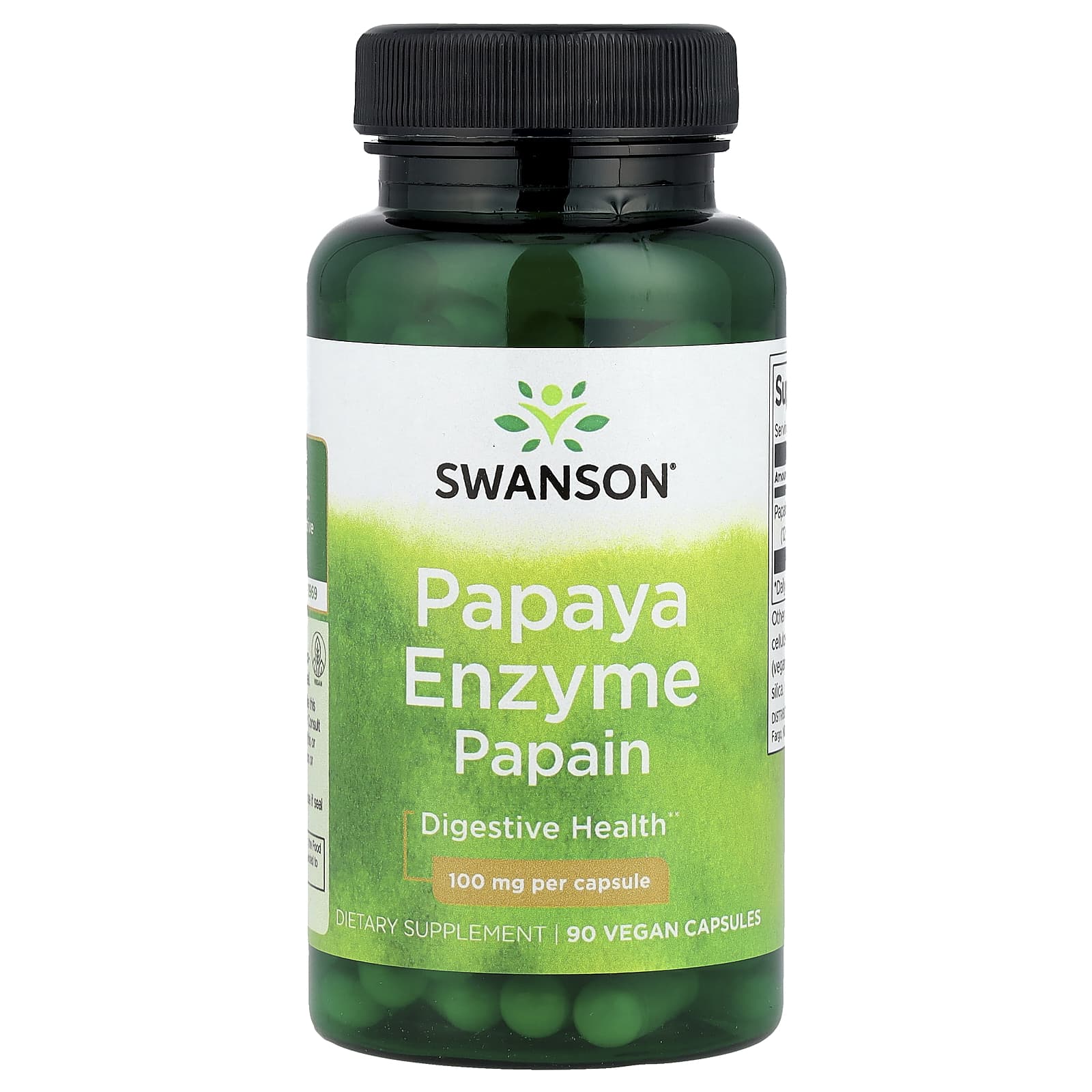 Swanson Papaya Enzyme Papain framsida