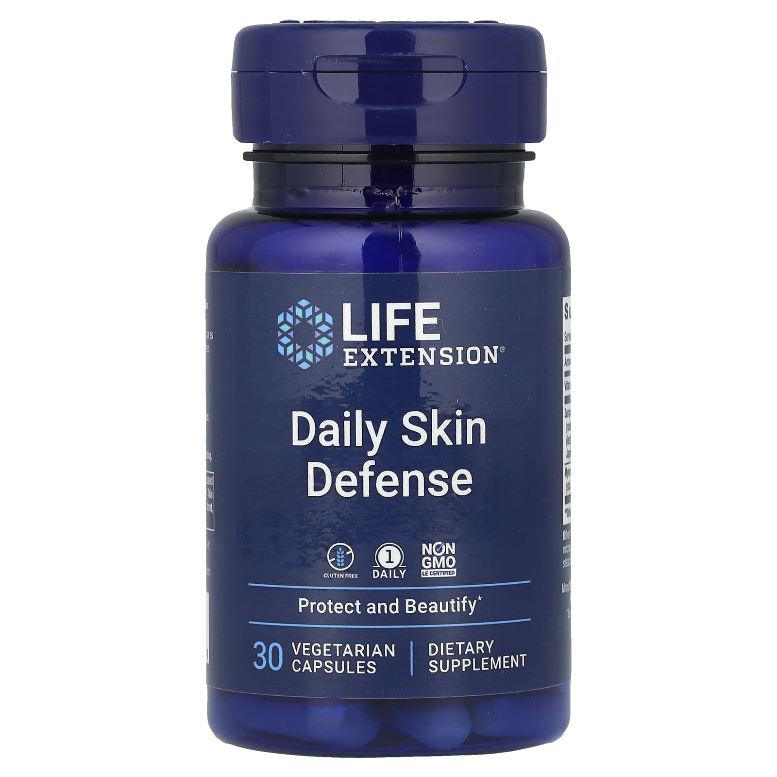 Daily Skin Defense baksida näringsfakta