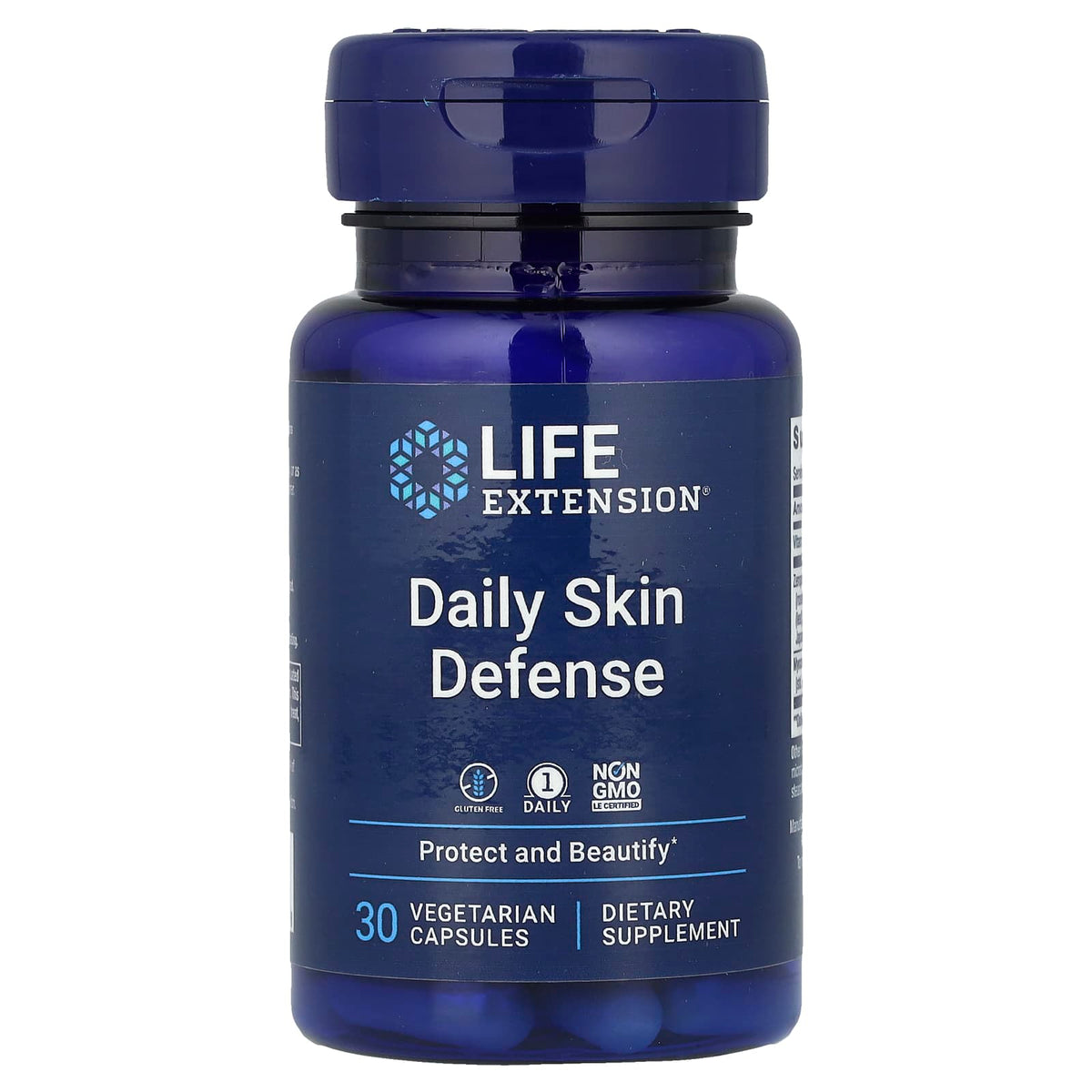 Daily Skin Defense baksida näringsfakta