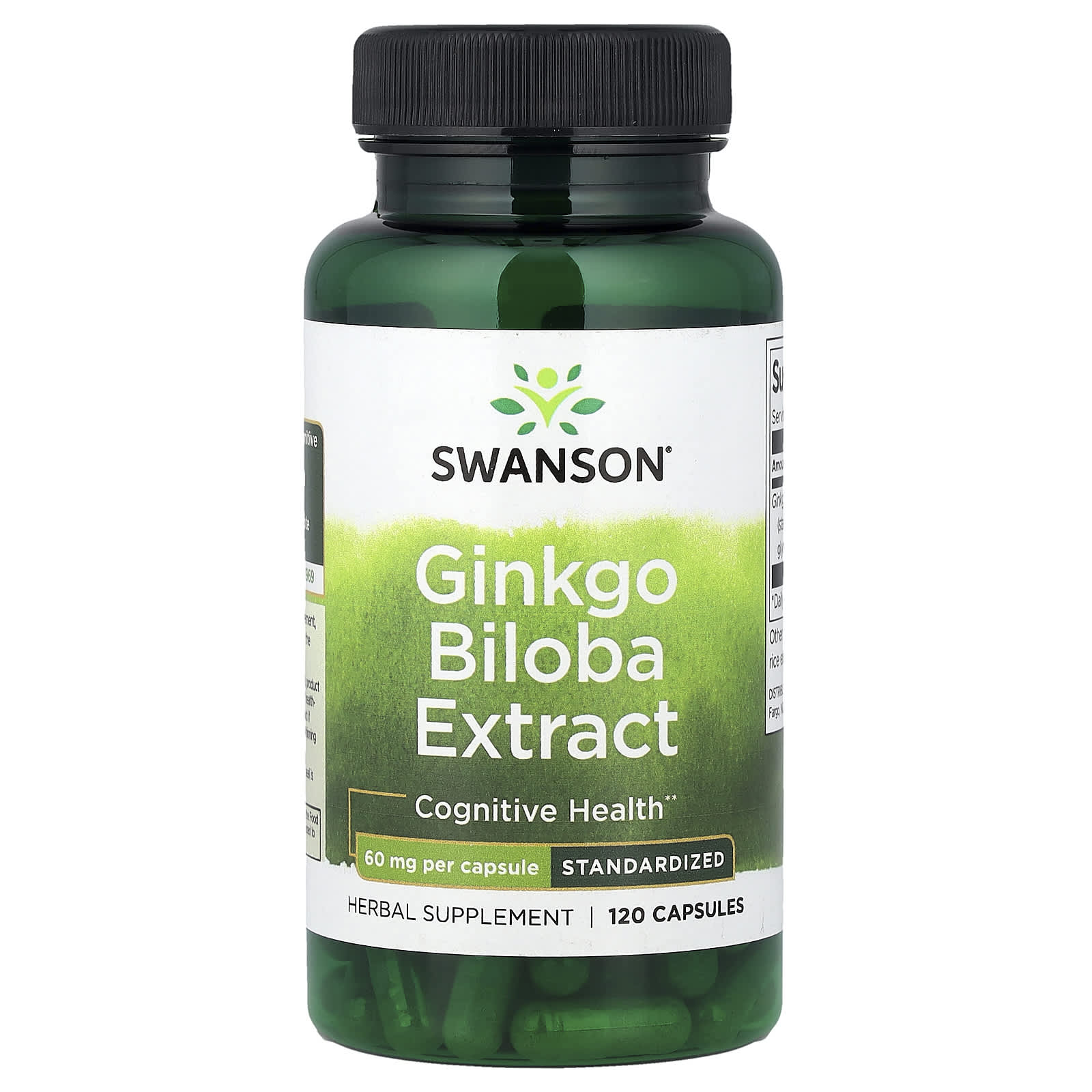 Swanson Ginkgo Biloba Extract baksida näringsfakta