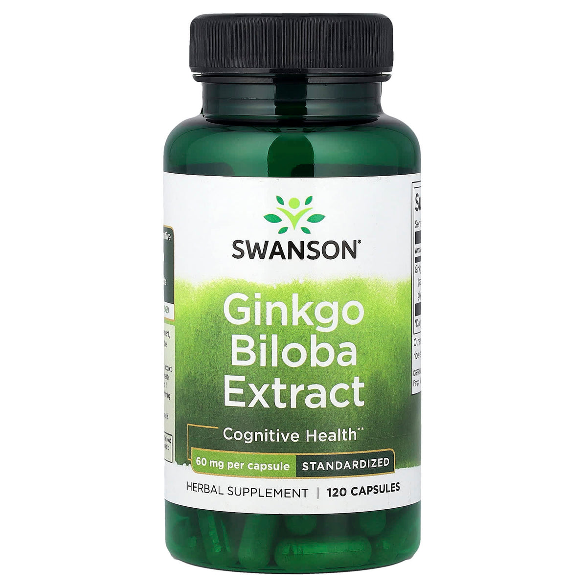 Swanson Ginkgo Biloba Extract baksida näringsfakta