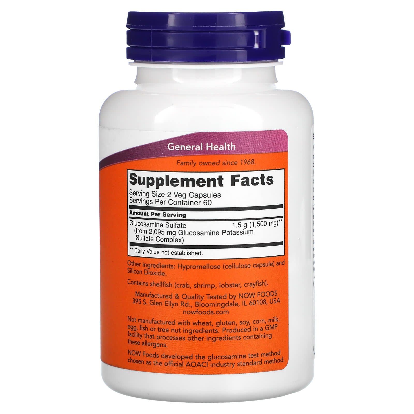 Glucosamine Sulfate 750mg baksida