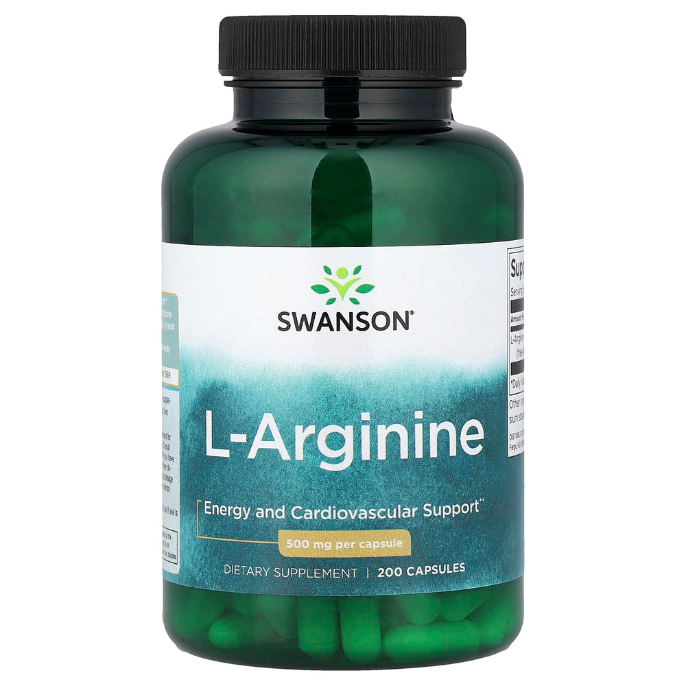 L-Arginin 500mg – 200 kapslar framsida
