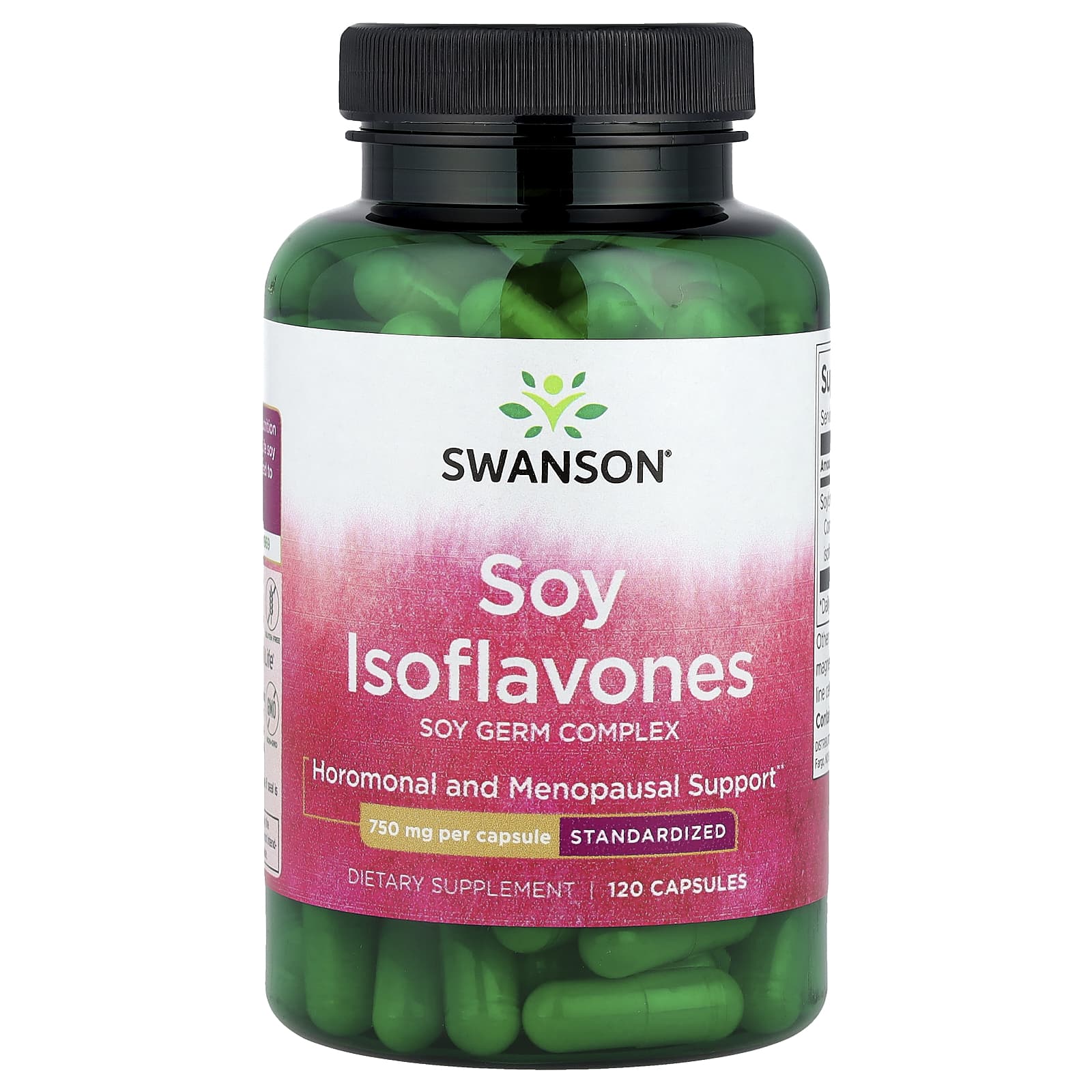 Swanson Soy Isoflavones baksida näringsfakta