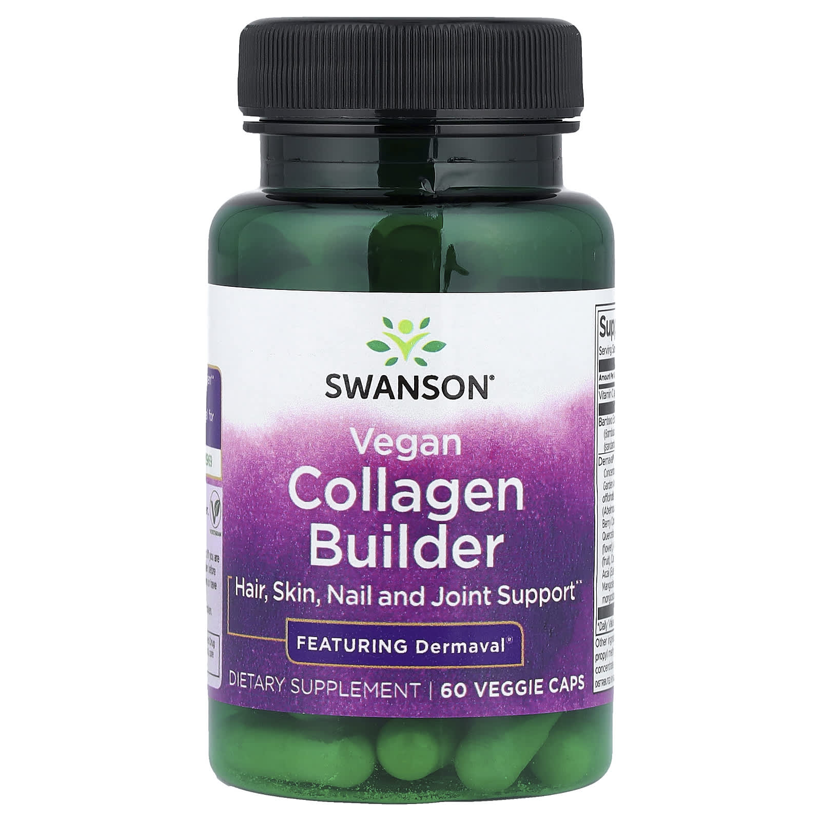 Vegan Collagen Builder baksida med näringsfakta