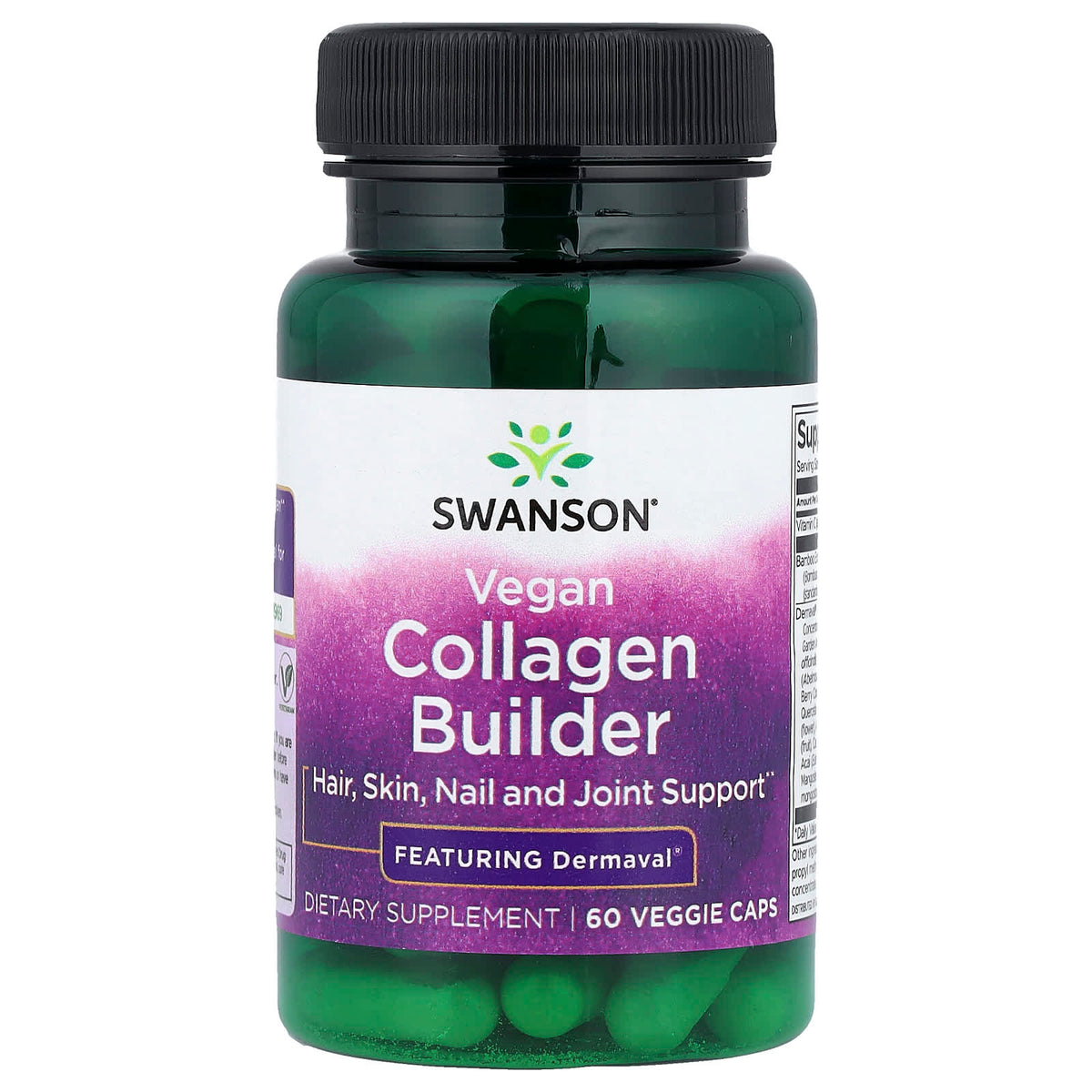 Vegan Collagen Builder baksida med näringsfakta