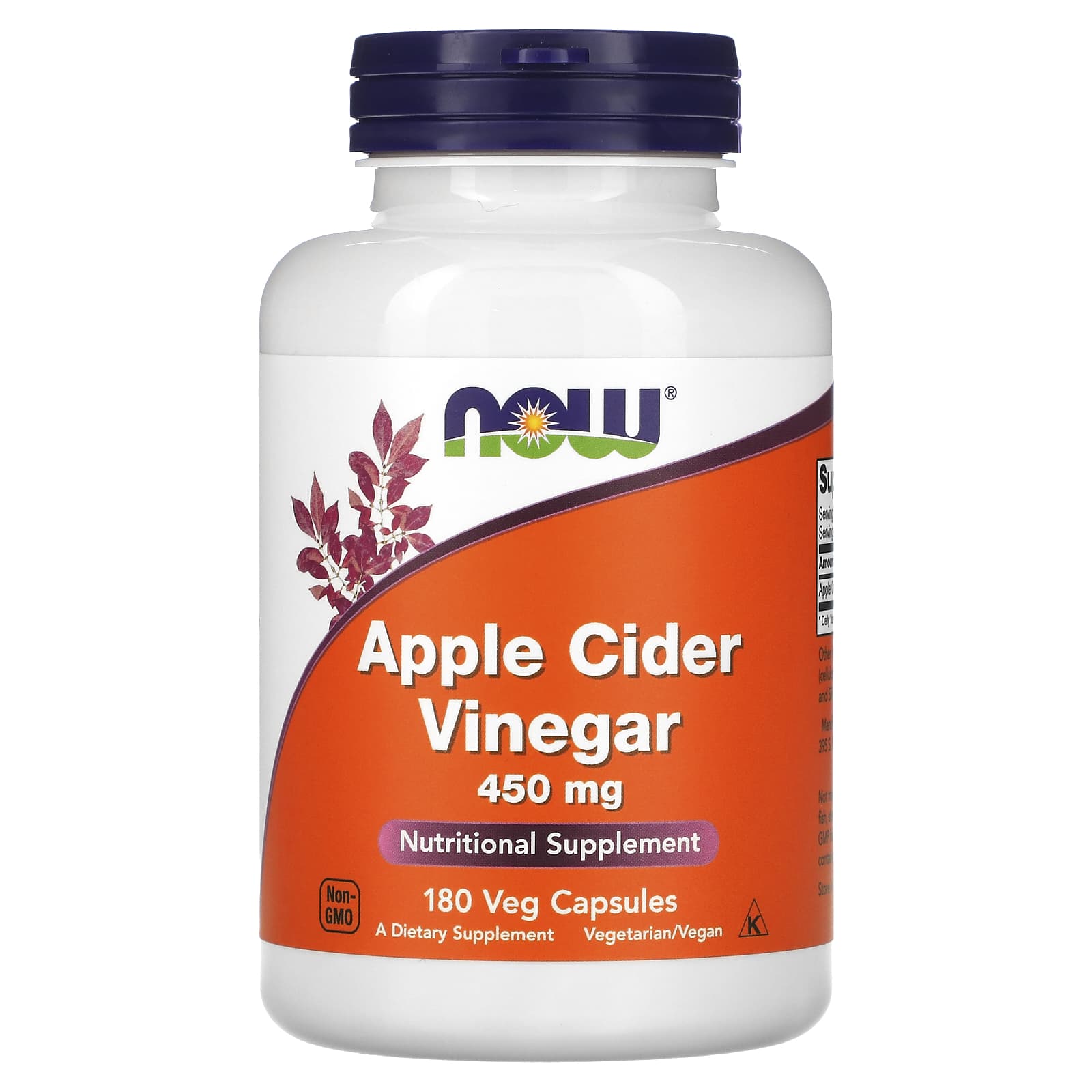 Äppelcidervinäger 450mg baksida