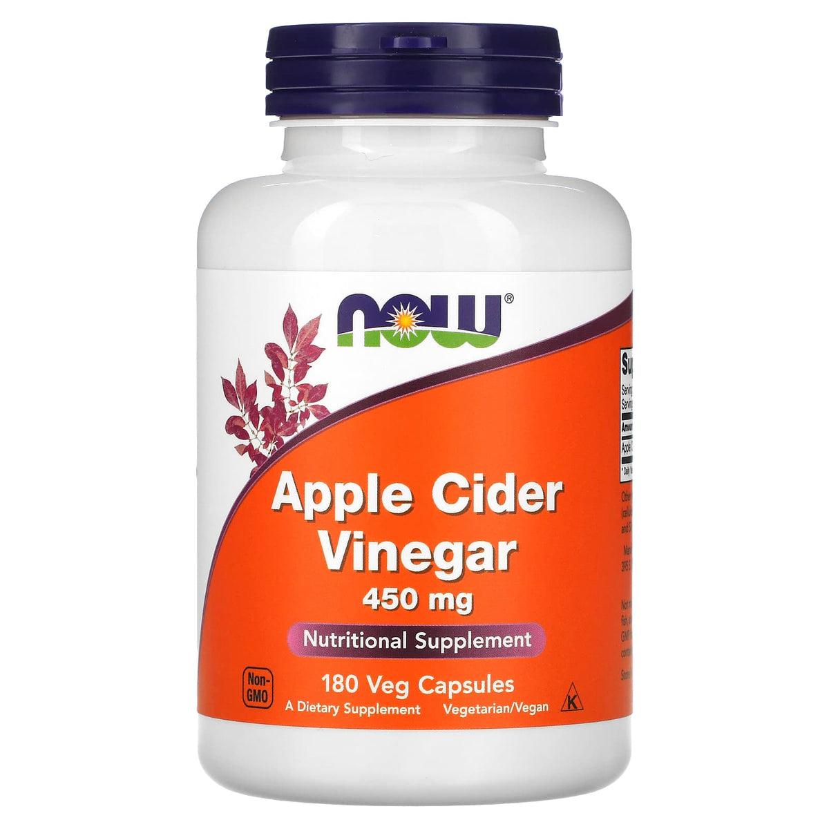 Äppelcidervinäger 450mg baksida