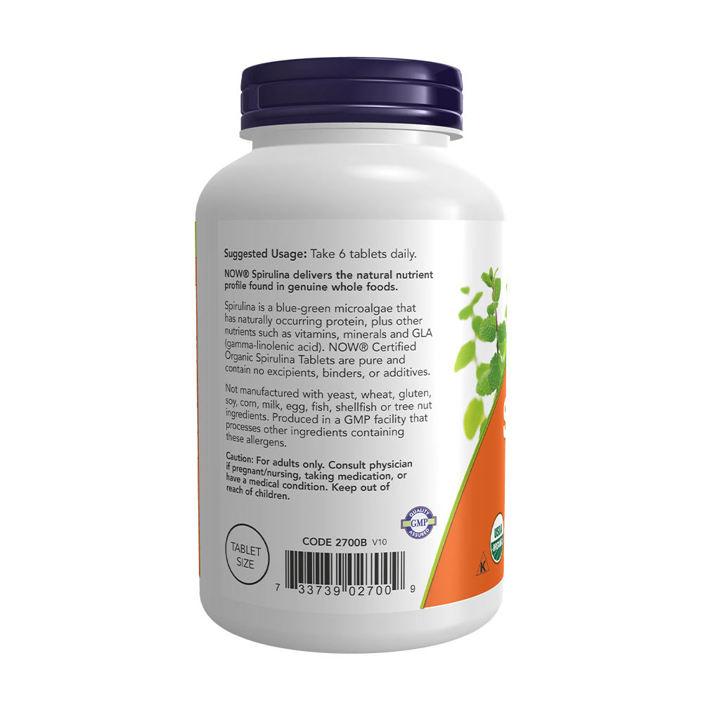 NOW Foods - Spirulina, 500 mg - 500 tabletter