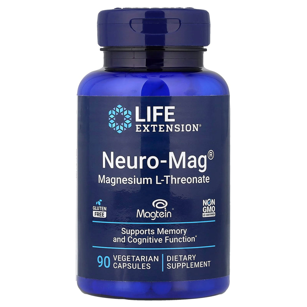 Life Extension Neuro-Mag baksida med näringsfakta