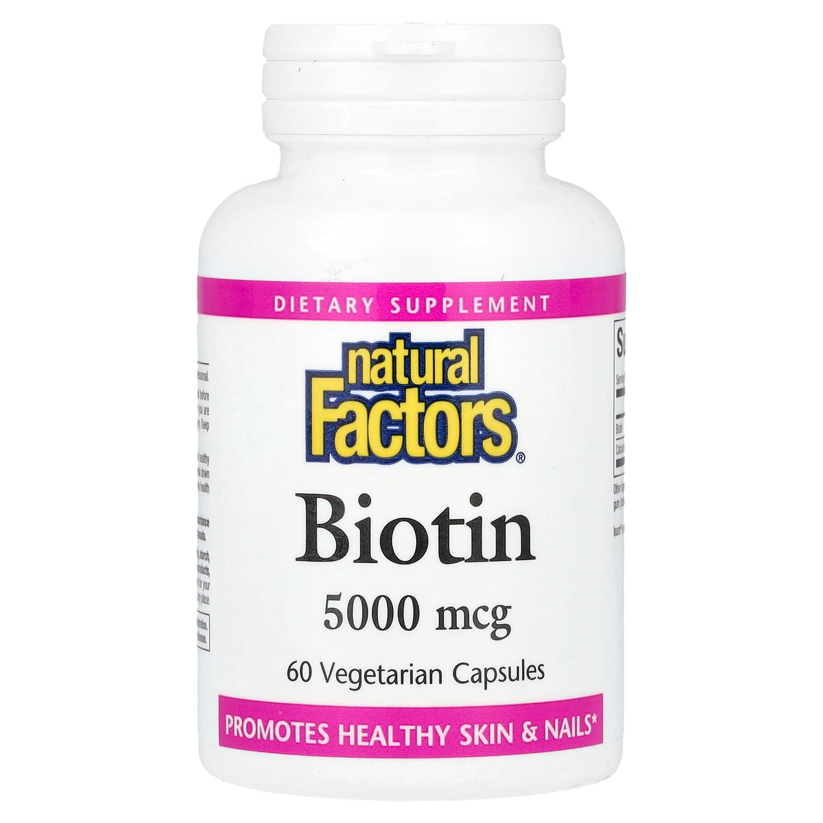 Biotin 5000 mcg – 60 kapslar baksida