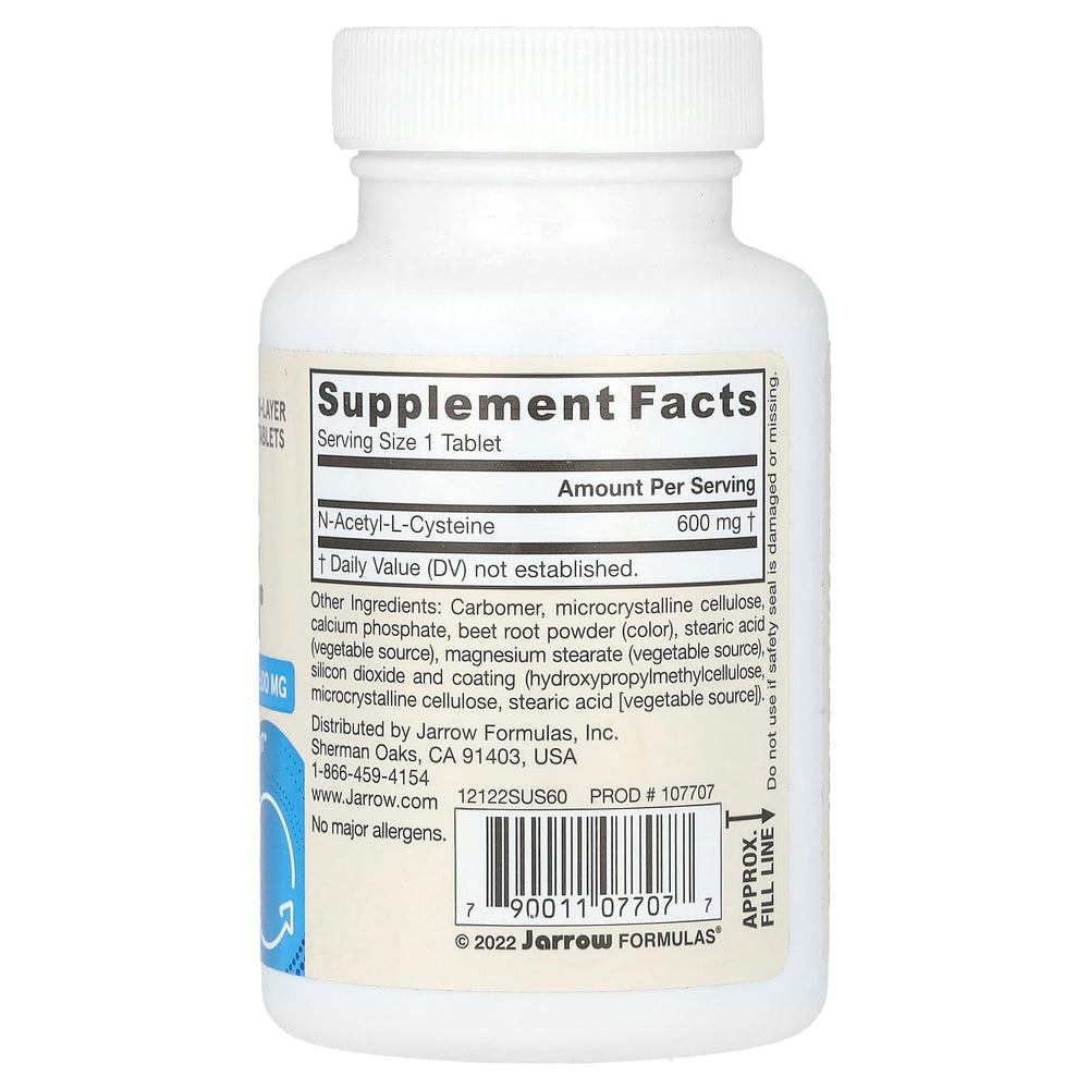 N-Acetyl Cystein Sustain ingredienser etikett