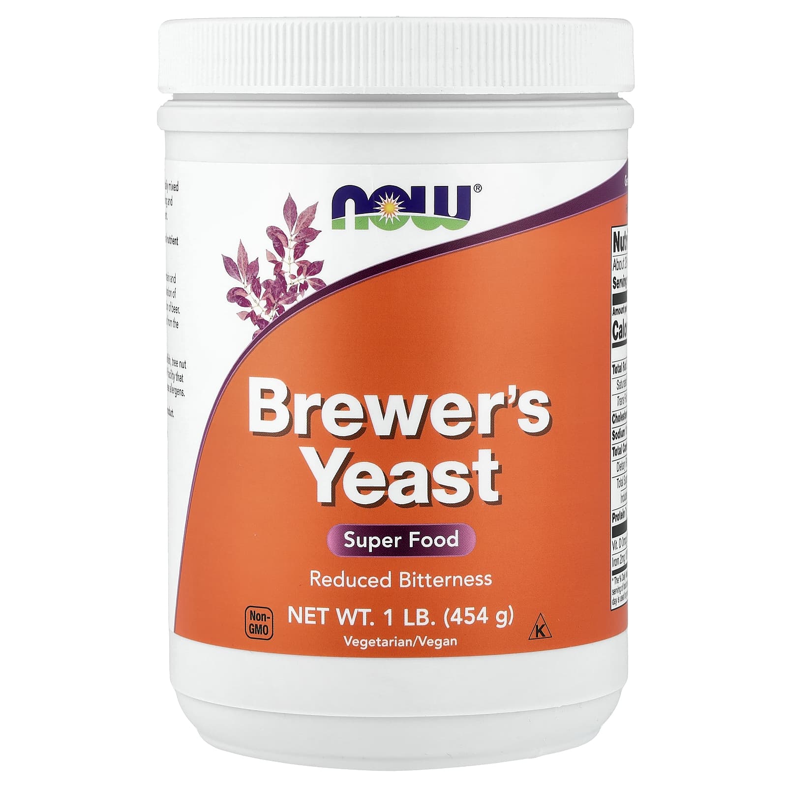 Now Foods Brewer's Yeast baksida näringsfakta