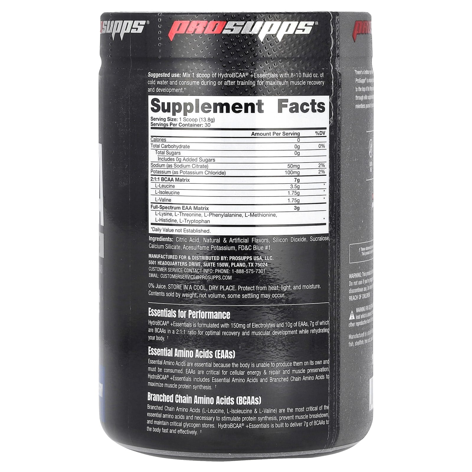 Prosupps Hydro BCAA + Essentials produktöversikt