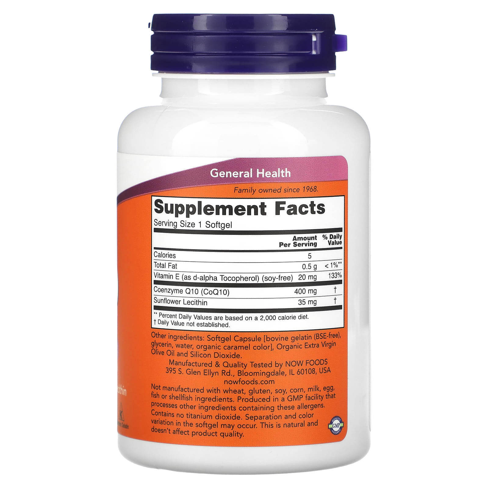 NOW Foods - CoQ10 Med Lecithin & Vitamin E
