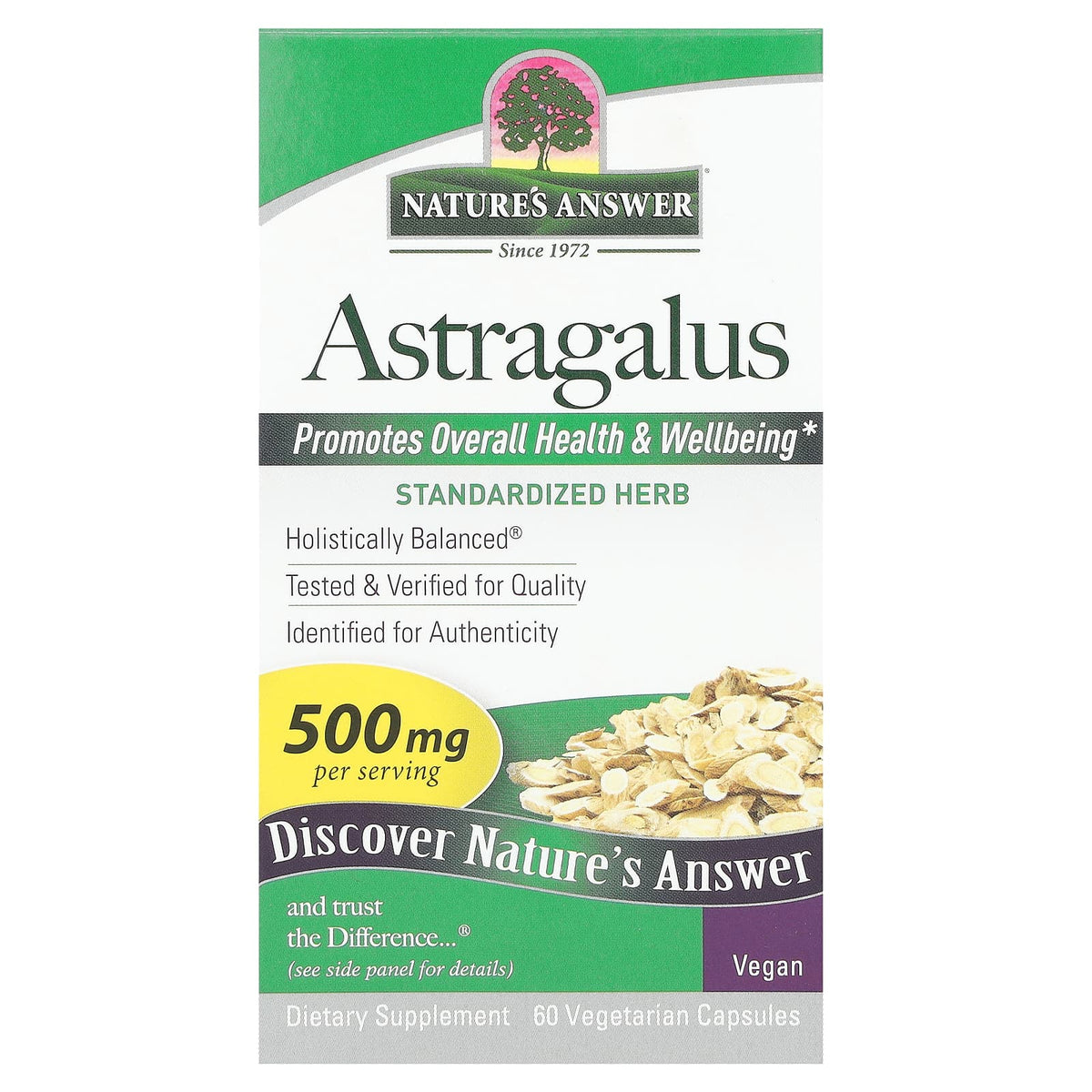 Nature'S Answer - Astragalus Root - 500mg - 60 Vcaps