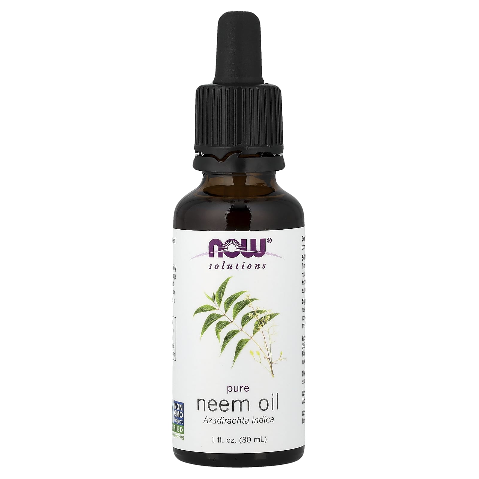 Neem Oil – 100% Ren baksida etikett