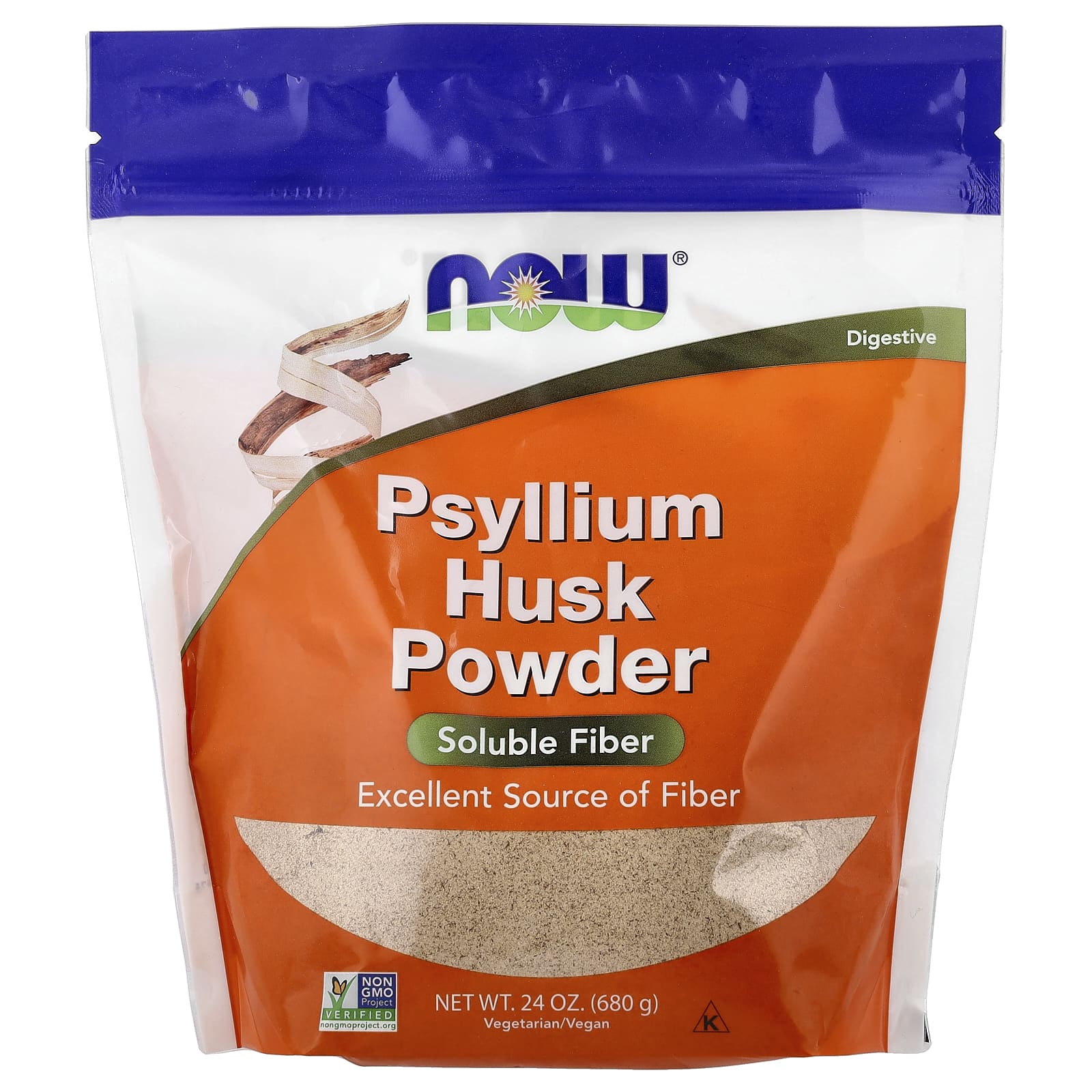 NOW Foods Psyllium Husk Powder framsida