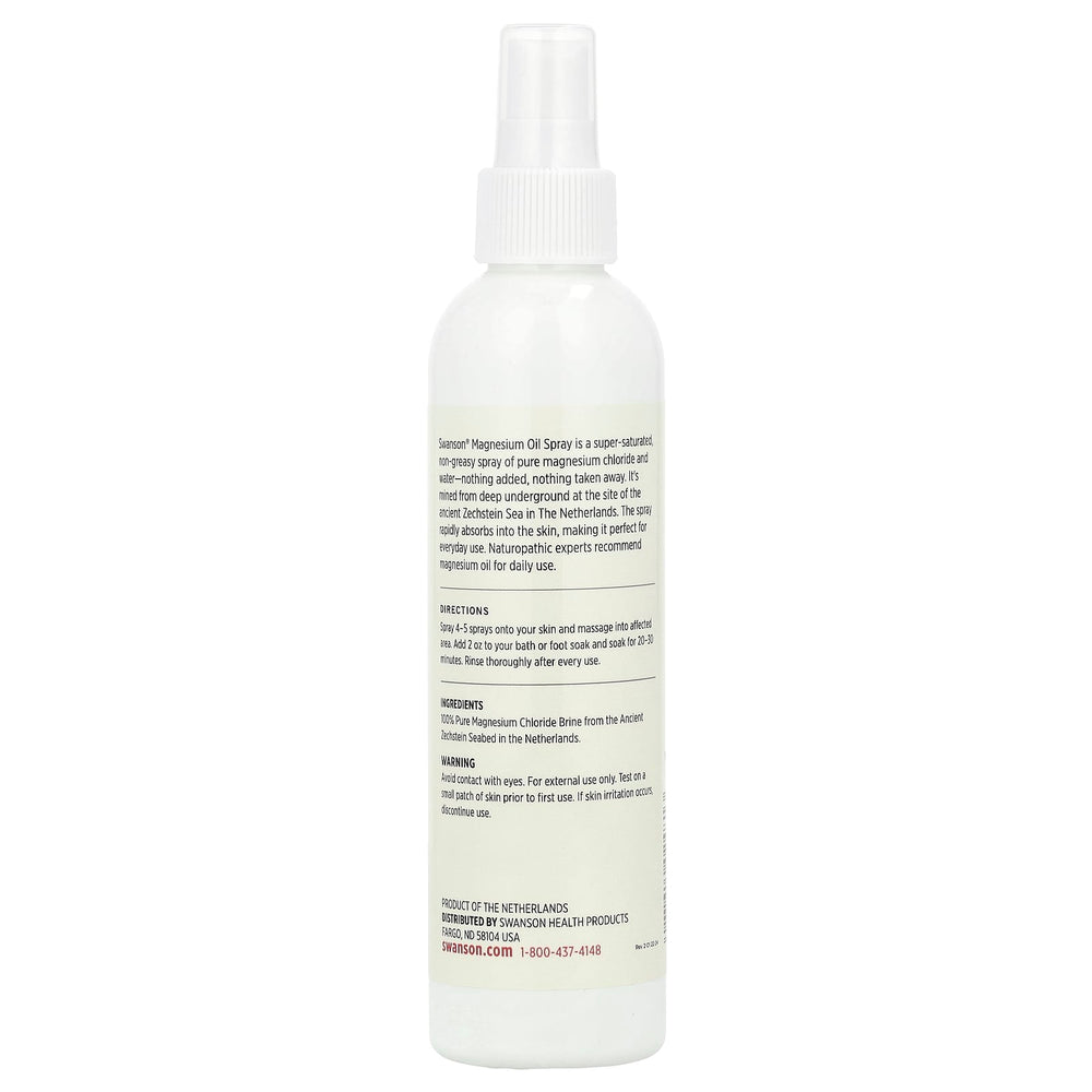 Swanson Magnesium Oil Spray ingredienser & etikett