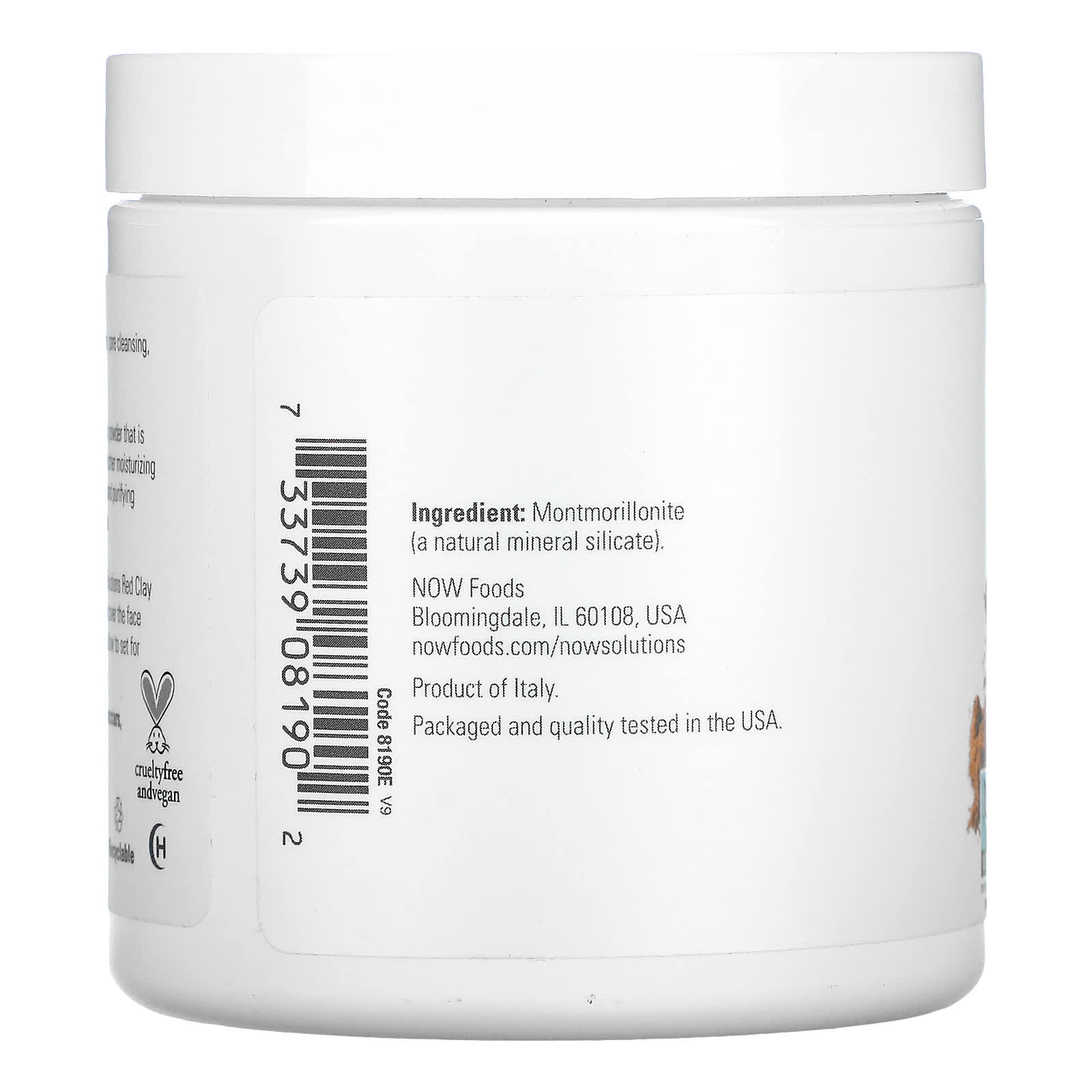 NOW Foods Moroccan Red Clay Powder baksida