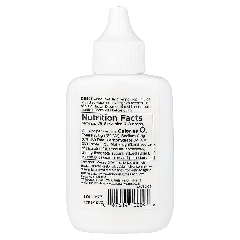 Swanson Alkaline Booster PH Protector Drops baksida