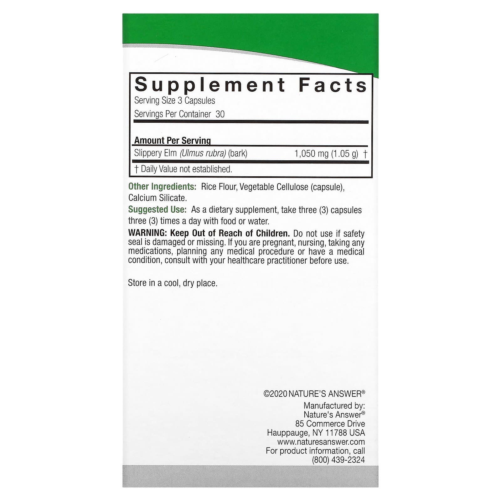 Nature's Answer - Slippery Elm Extract - 60ml