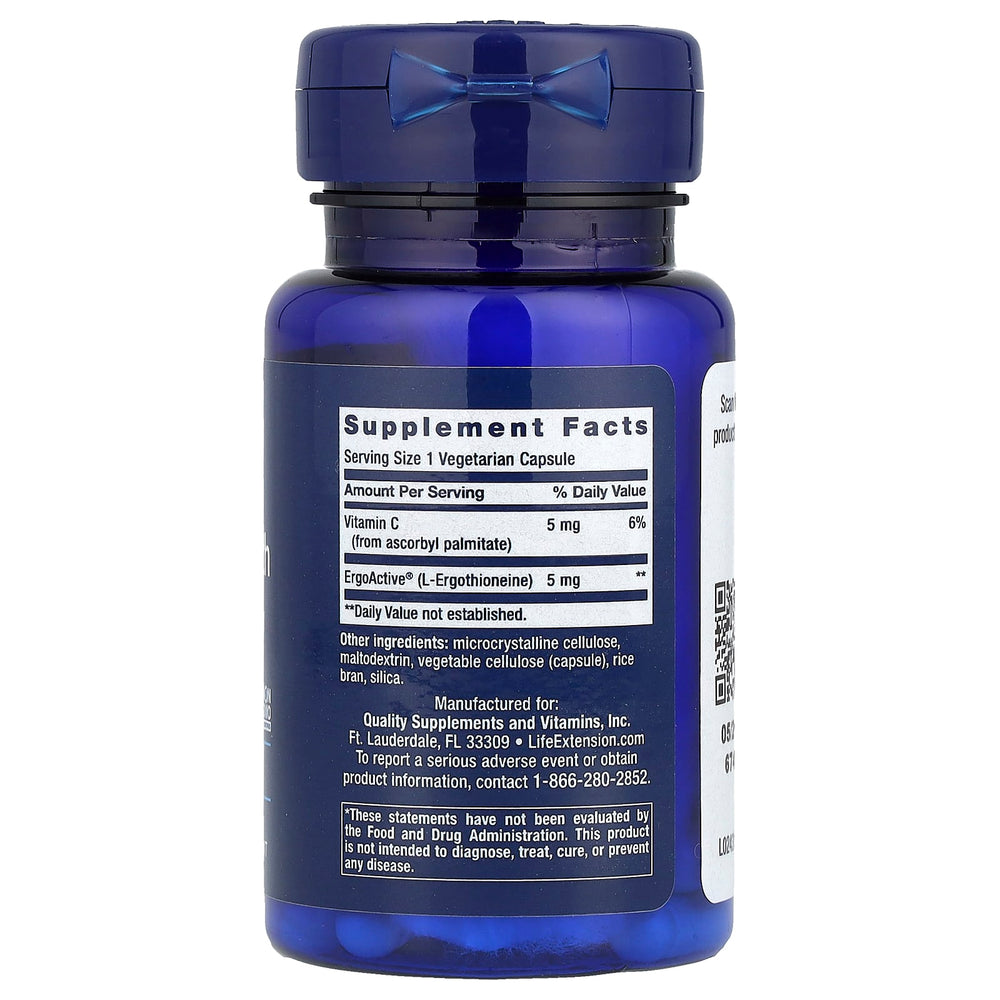 Life Extension Essential Youth L-Ergothioneine baksida