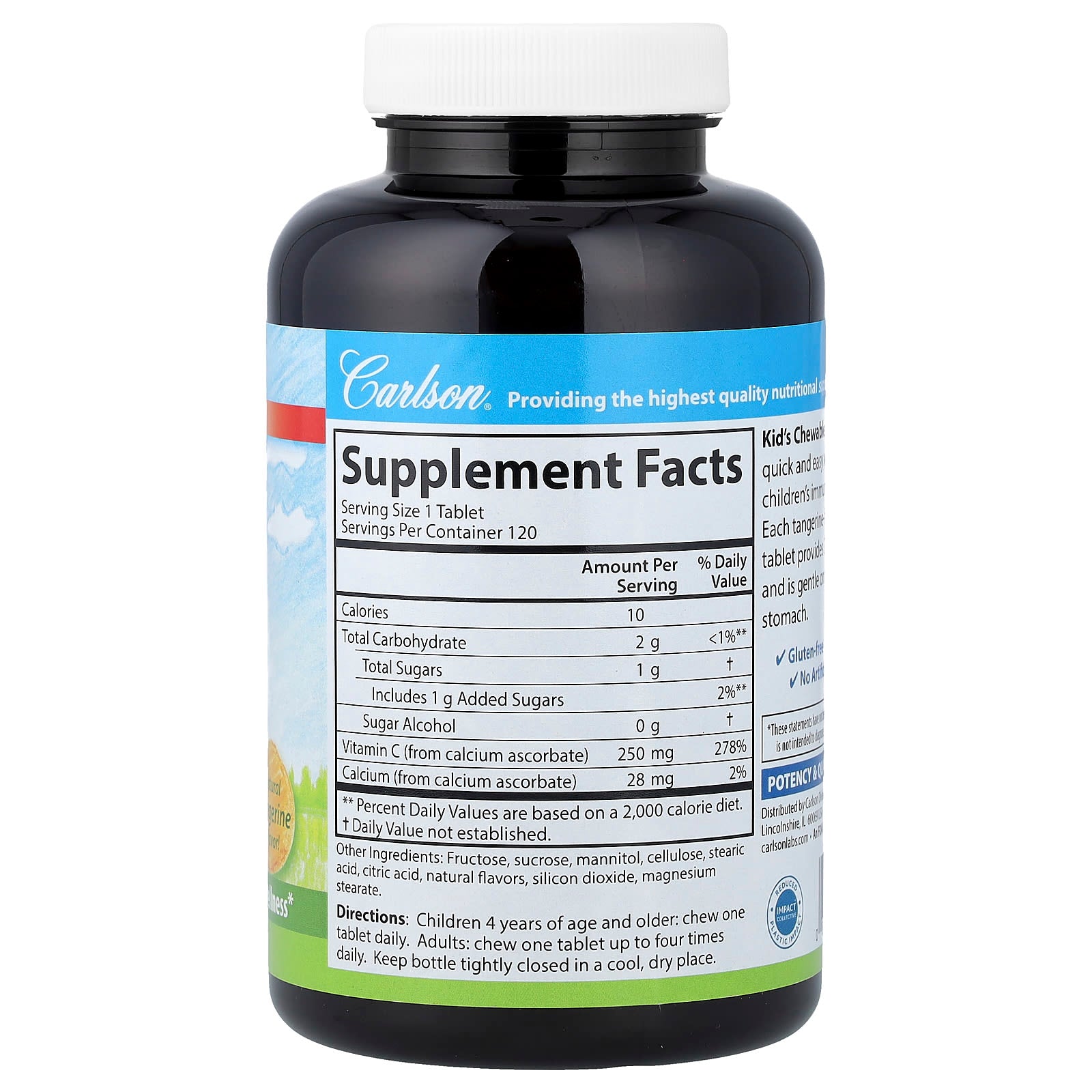 Carlson Labs - Børne Gummier Vitamin C - Naturlig Mandarinsmag - 250mg