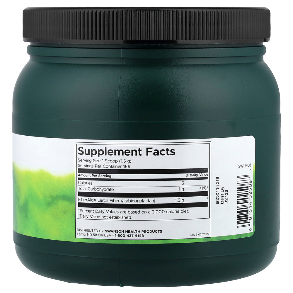 FiberAid ingredienslista och etikett