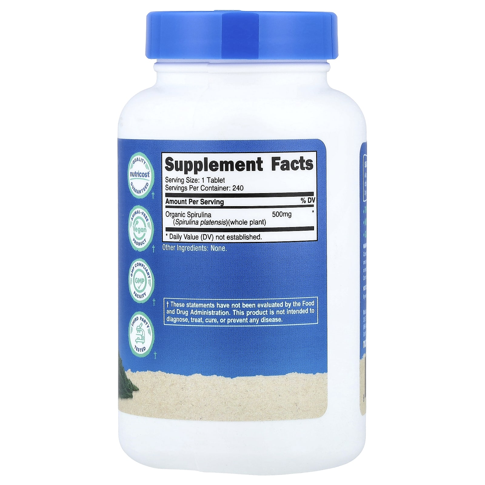 Nutricost Organic Spirulina näringsfakta och ingredienser