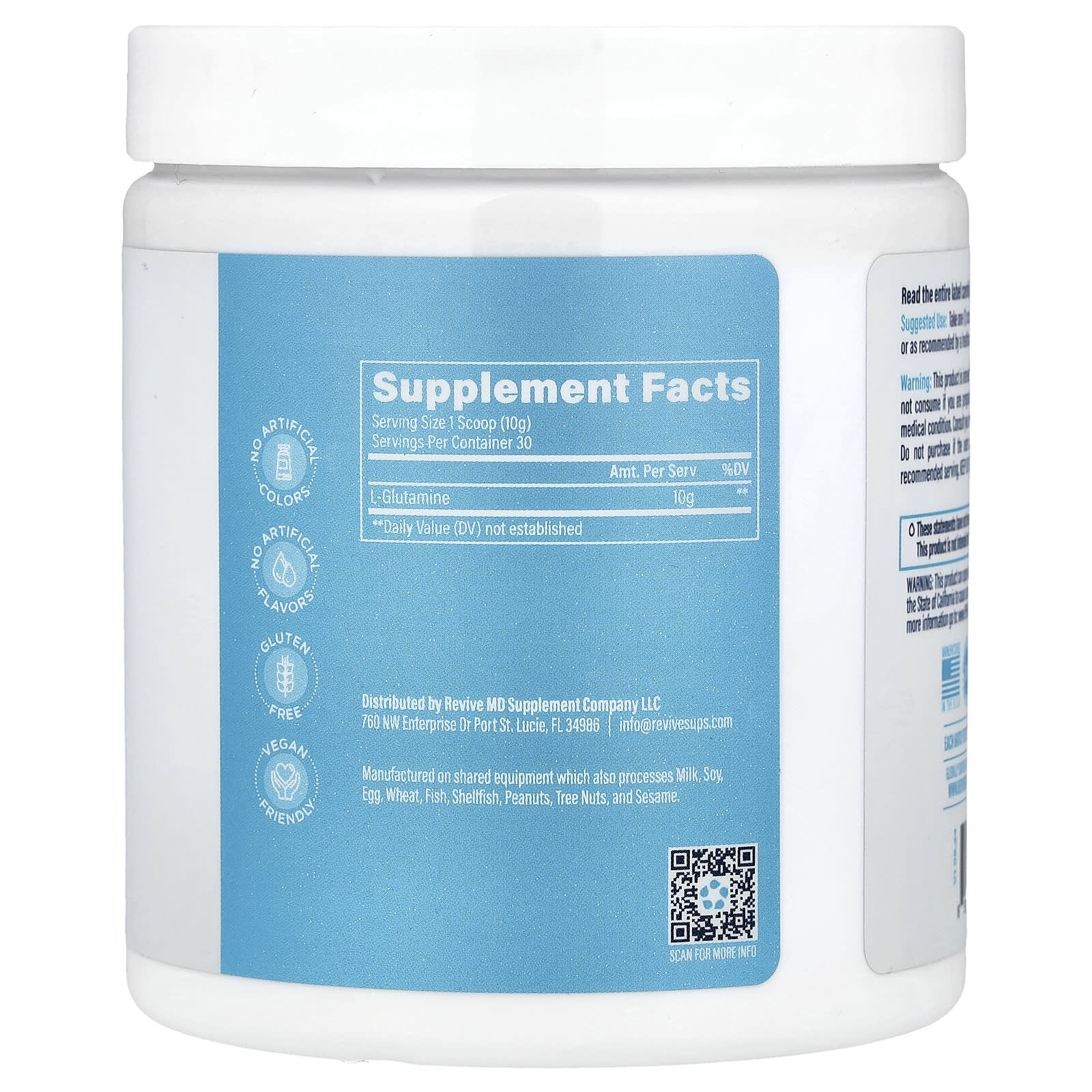 Revive Glutamine näringsfakta och ingredienser