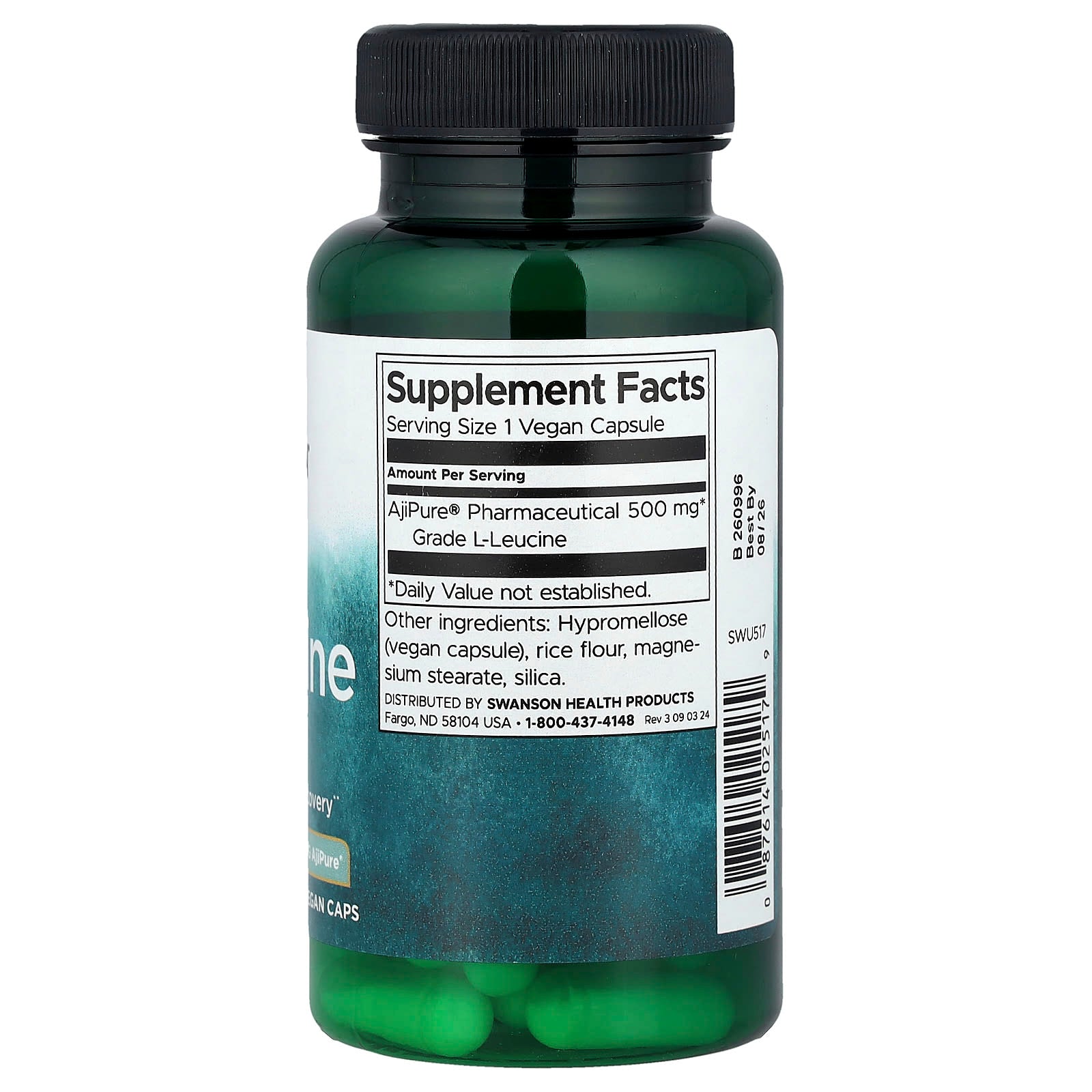 Swanson L-Leucine näringsfakta och ingredienser