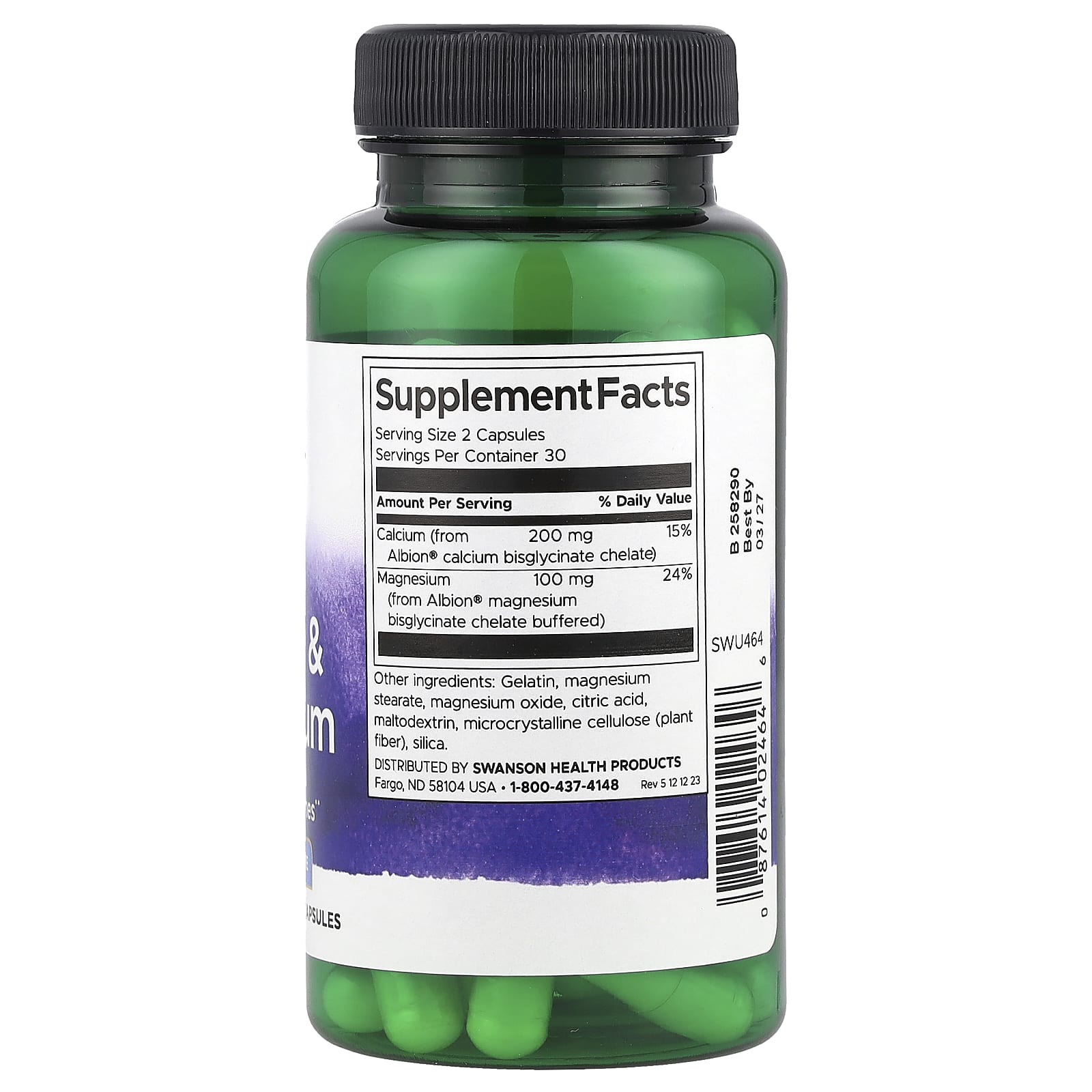 Swanson Albion Calcium & Magnesium näringsfakta