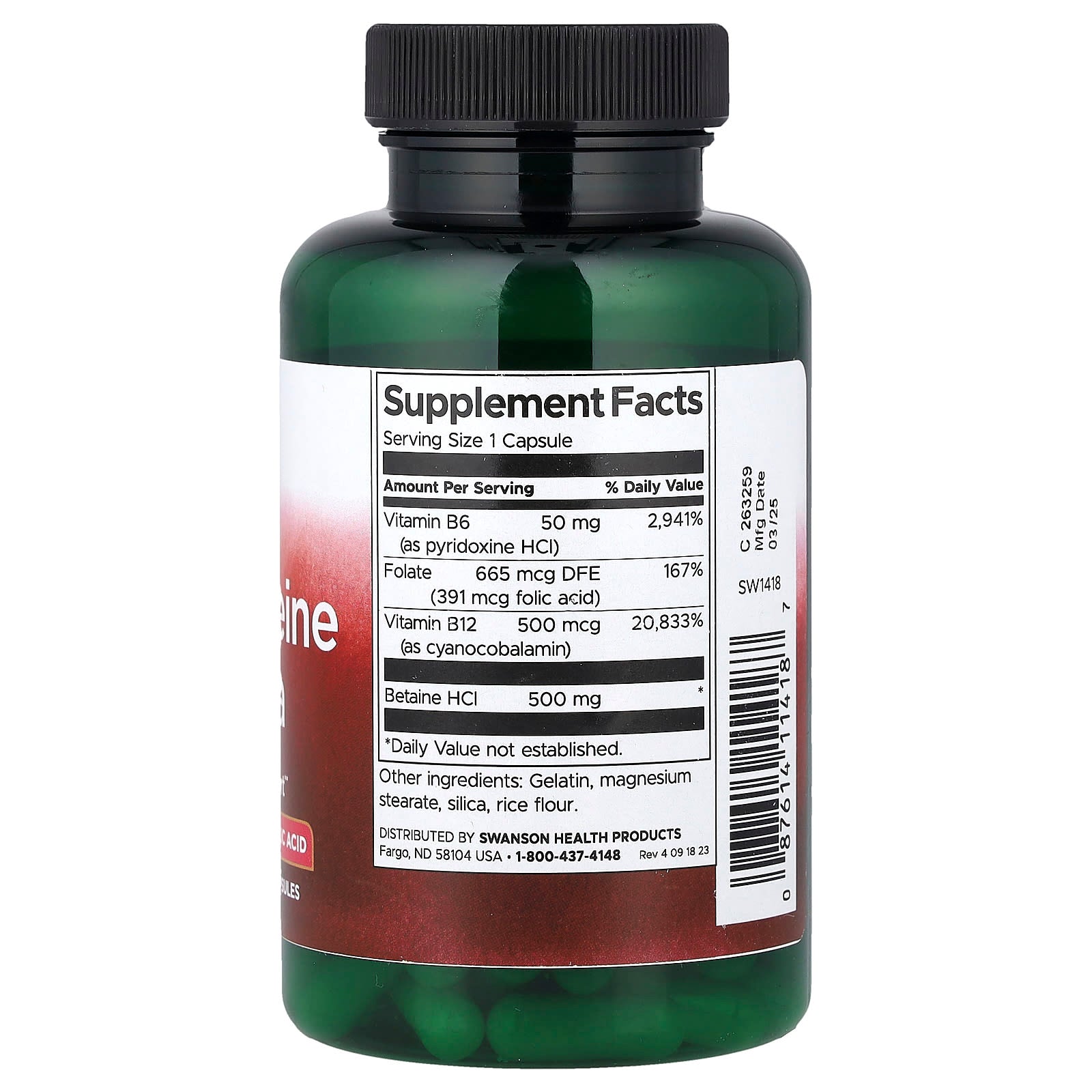 Homocysteine Formula baksida näringsfakta