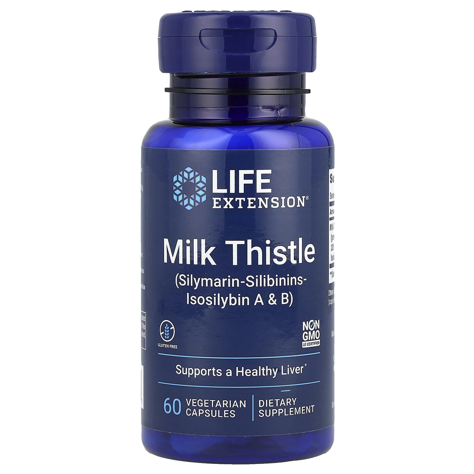 Milk Thistle Silymarin baksida näringsfakta
