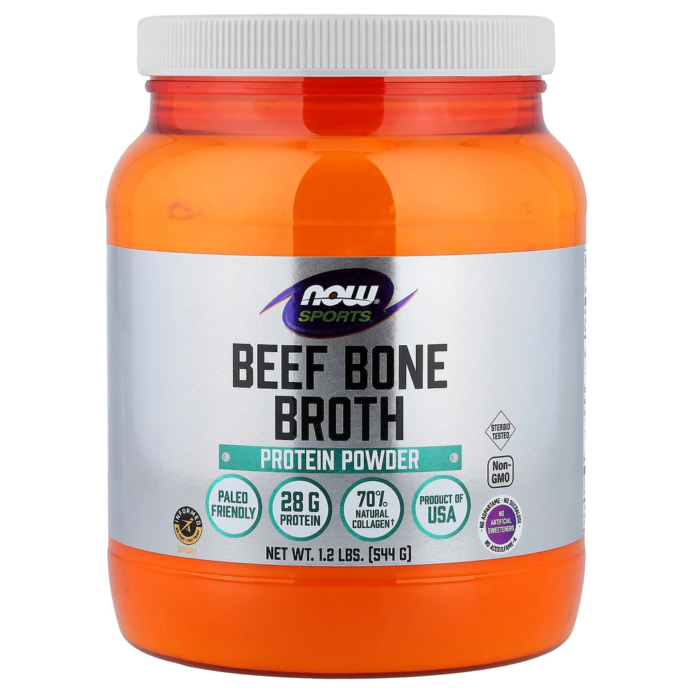 NOW Foods Beef Bone Broth Powder baksida