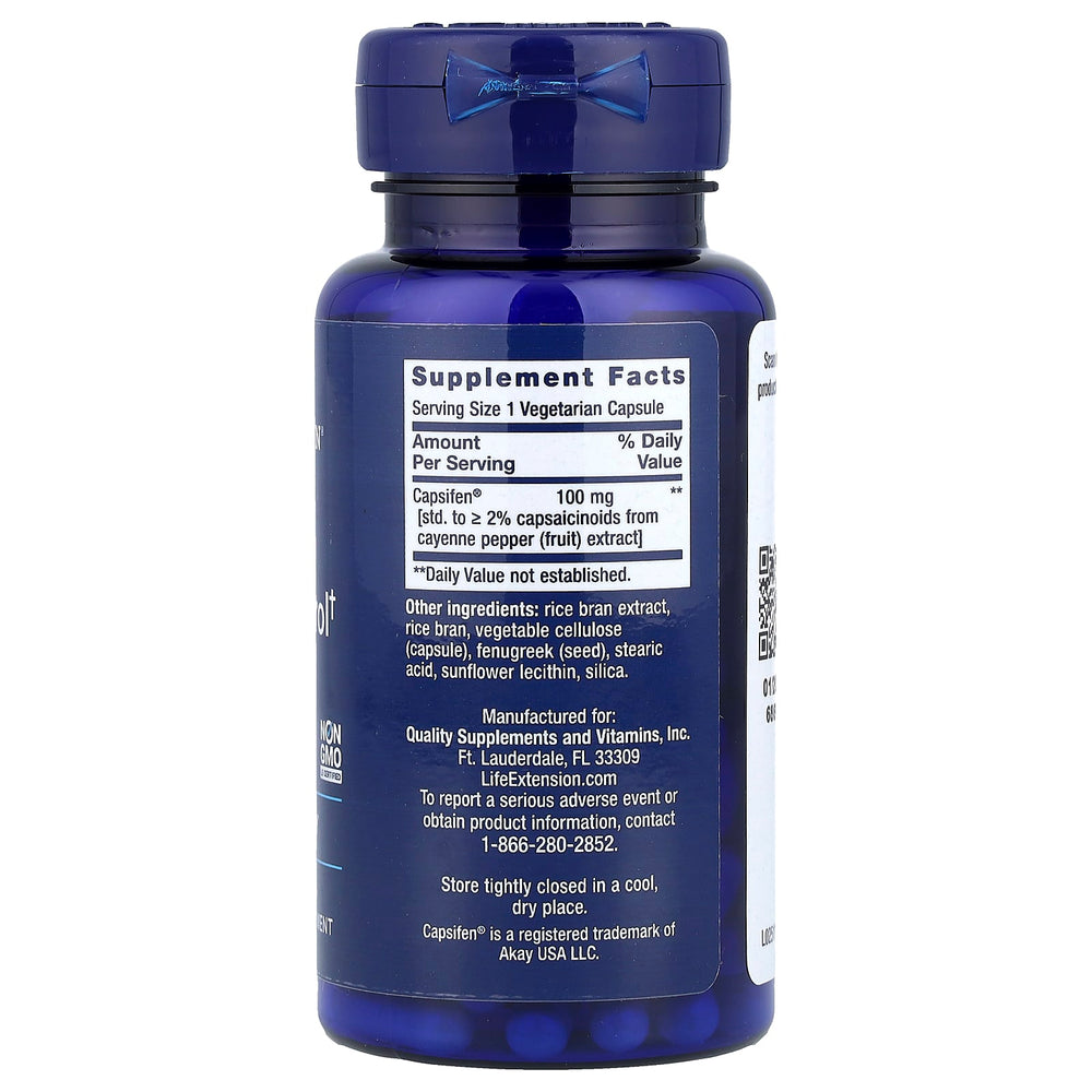 Life Extension Thermo Weight Control baksida näringsinformation
