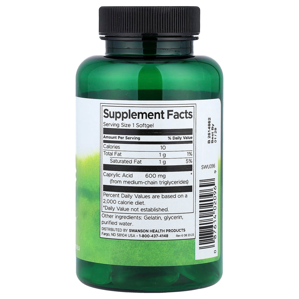 Swanson Caprylic Acid ingredienser lista