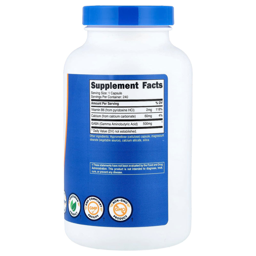 Nutricost GABA varningsetikett & användning