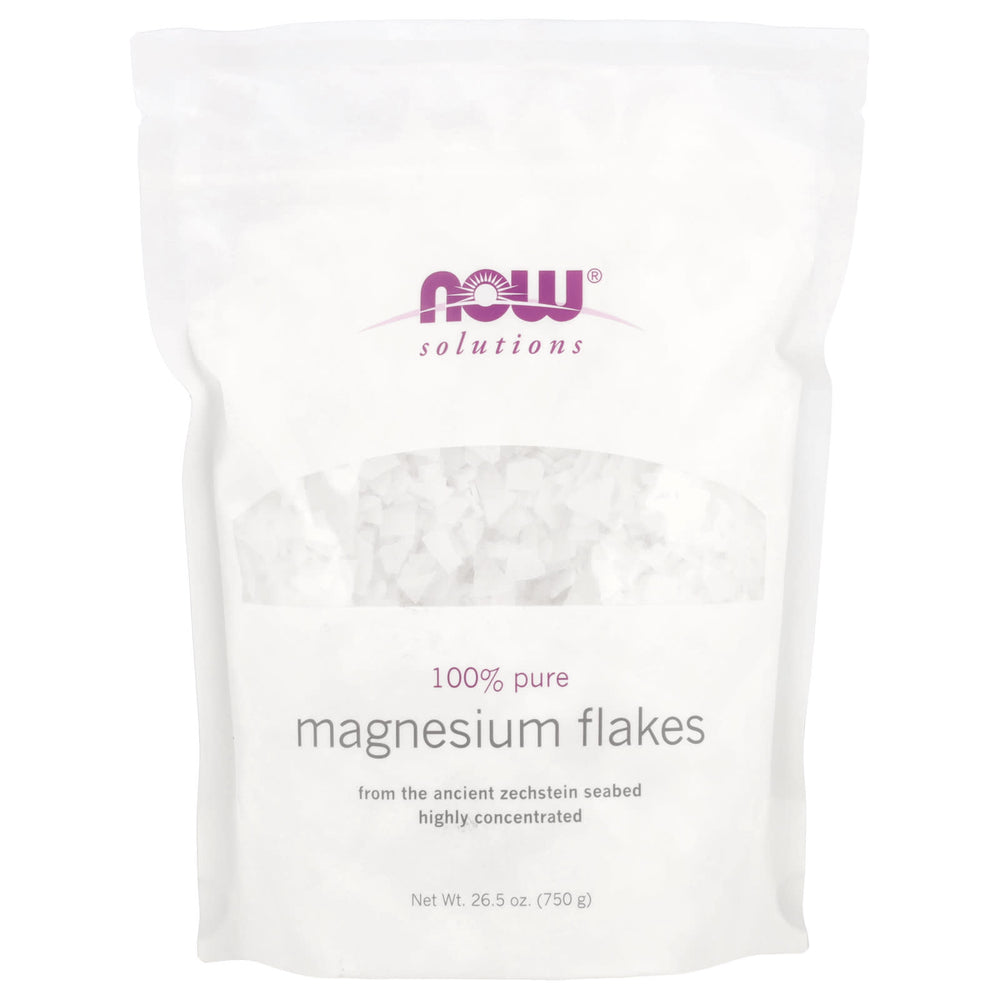 NOW Foods Magnesium Flakes baksida näringsfakta