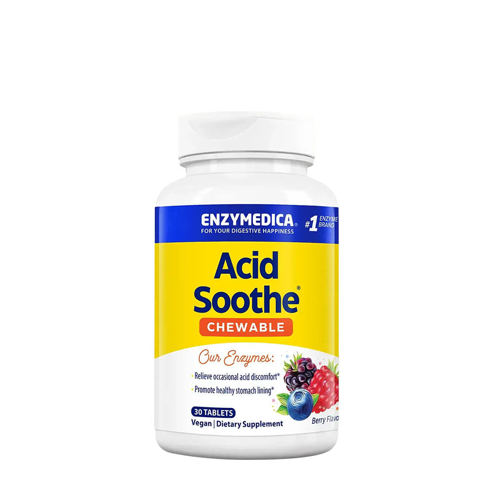 Enzymedica - Acid Soothe - Digestive Support - 60 Tabs (KORT UDLØBSDATO 2026-09-30)