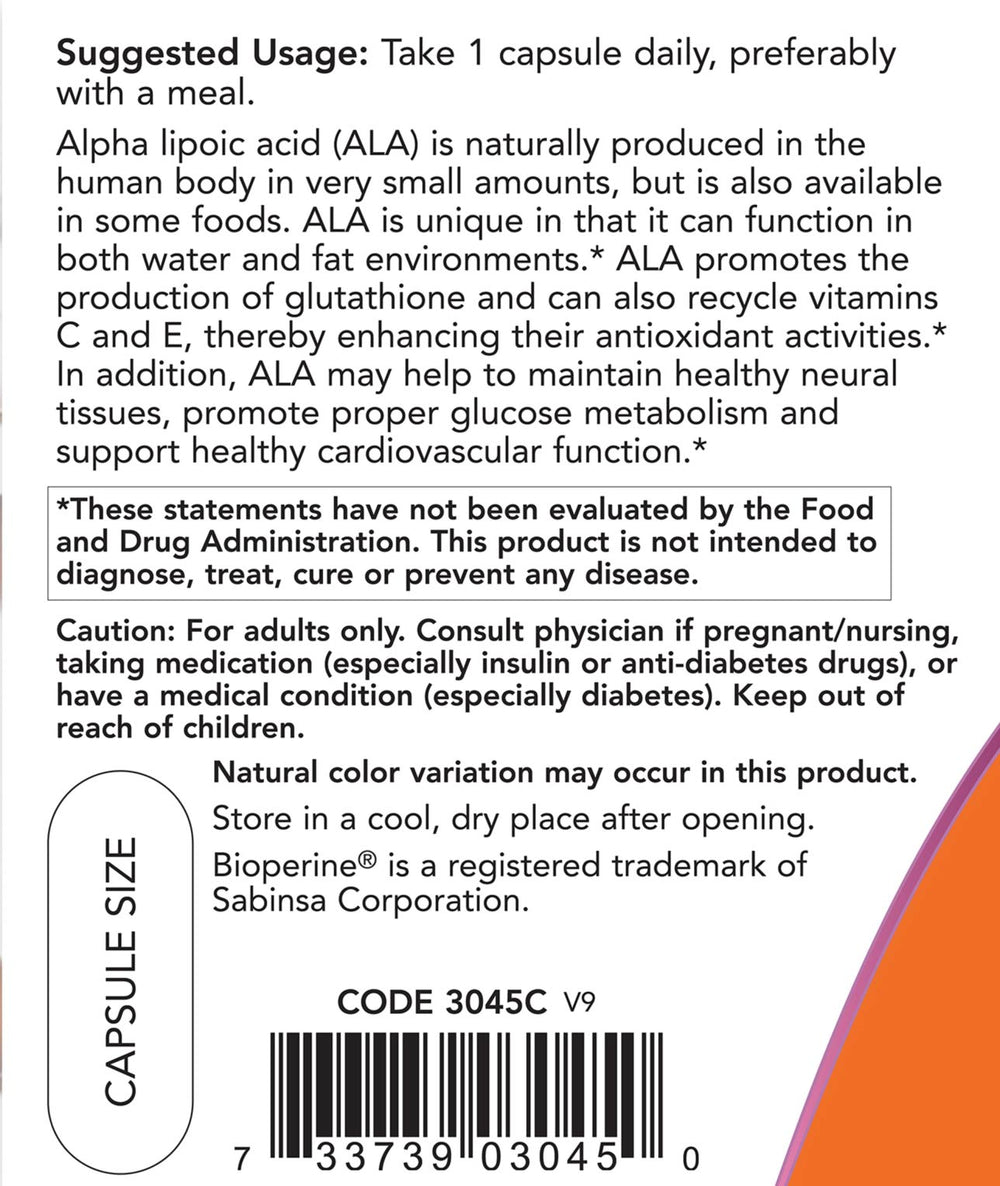 Alfa-liponsyra 600 mg varningstexter