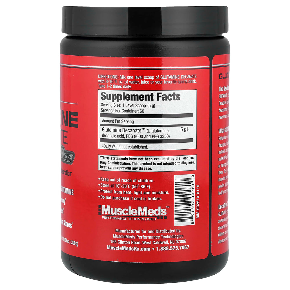 Musclemeds Glutamine Decanate ingredienser etikett