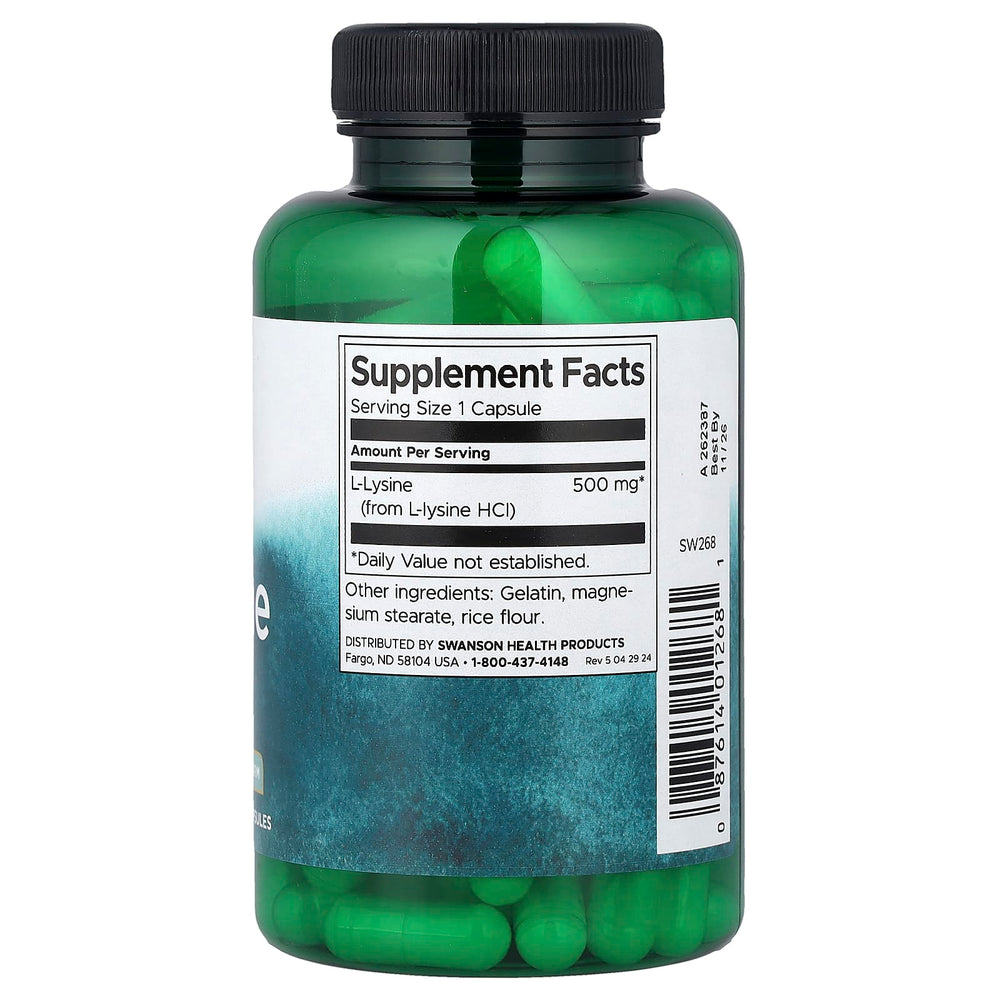 Swanson Lysine 500mg ingredienser lista