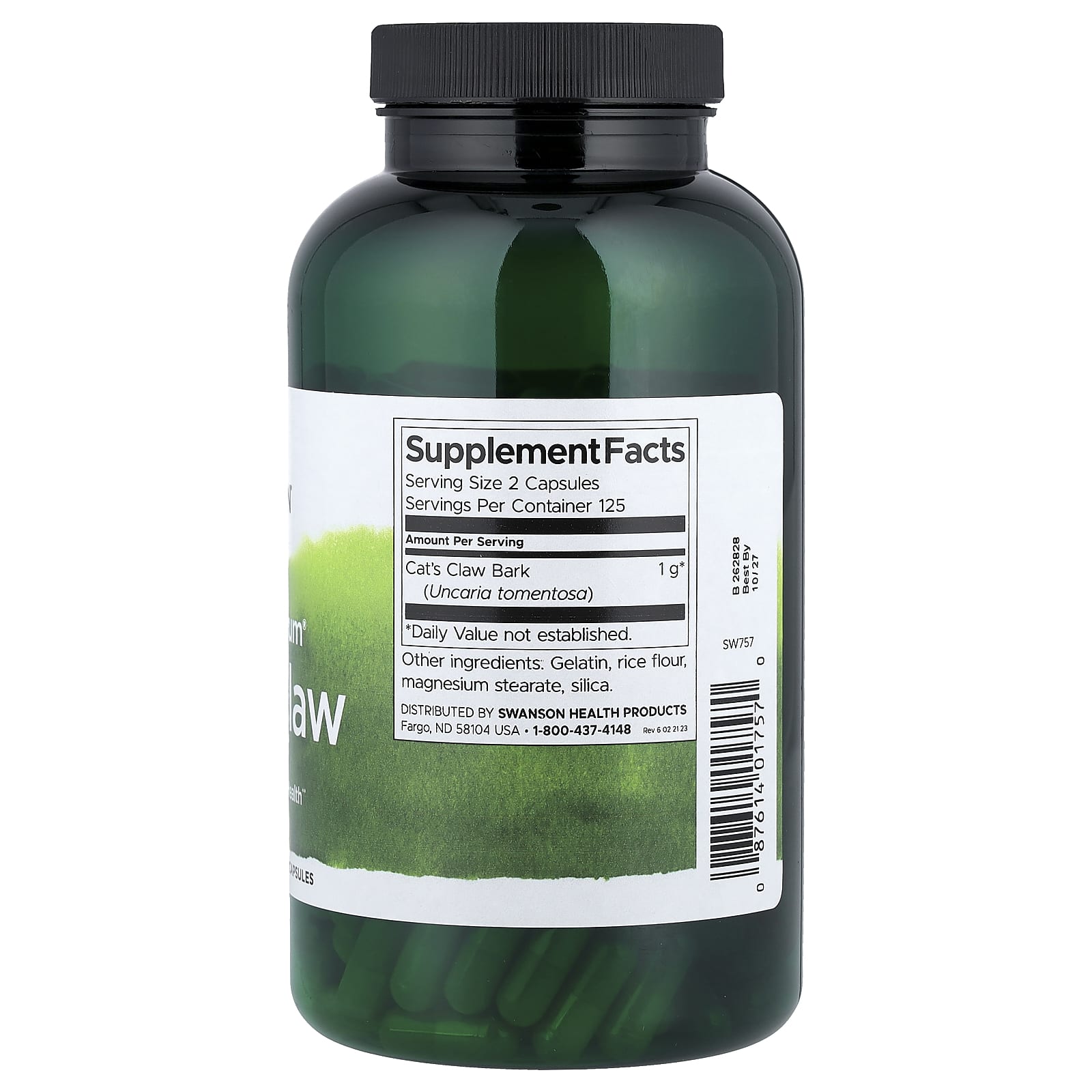 Cat's Claw – Kattklö 500 mg baksida