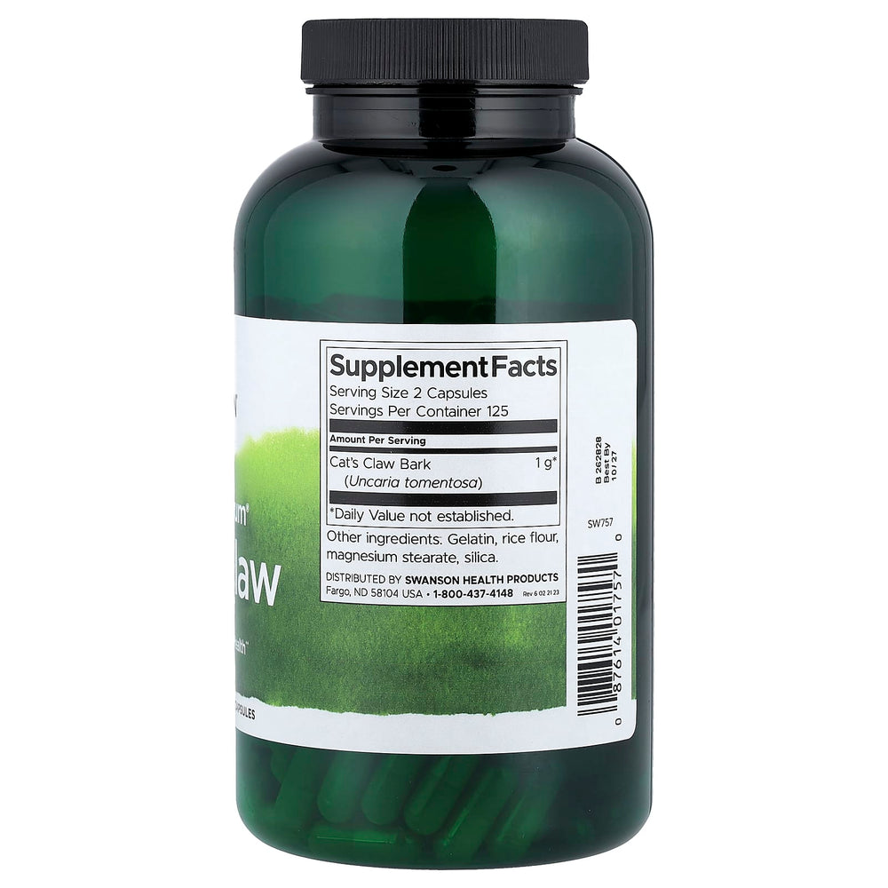 Cat's Claw – Kattklö 500 mg baksida